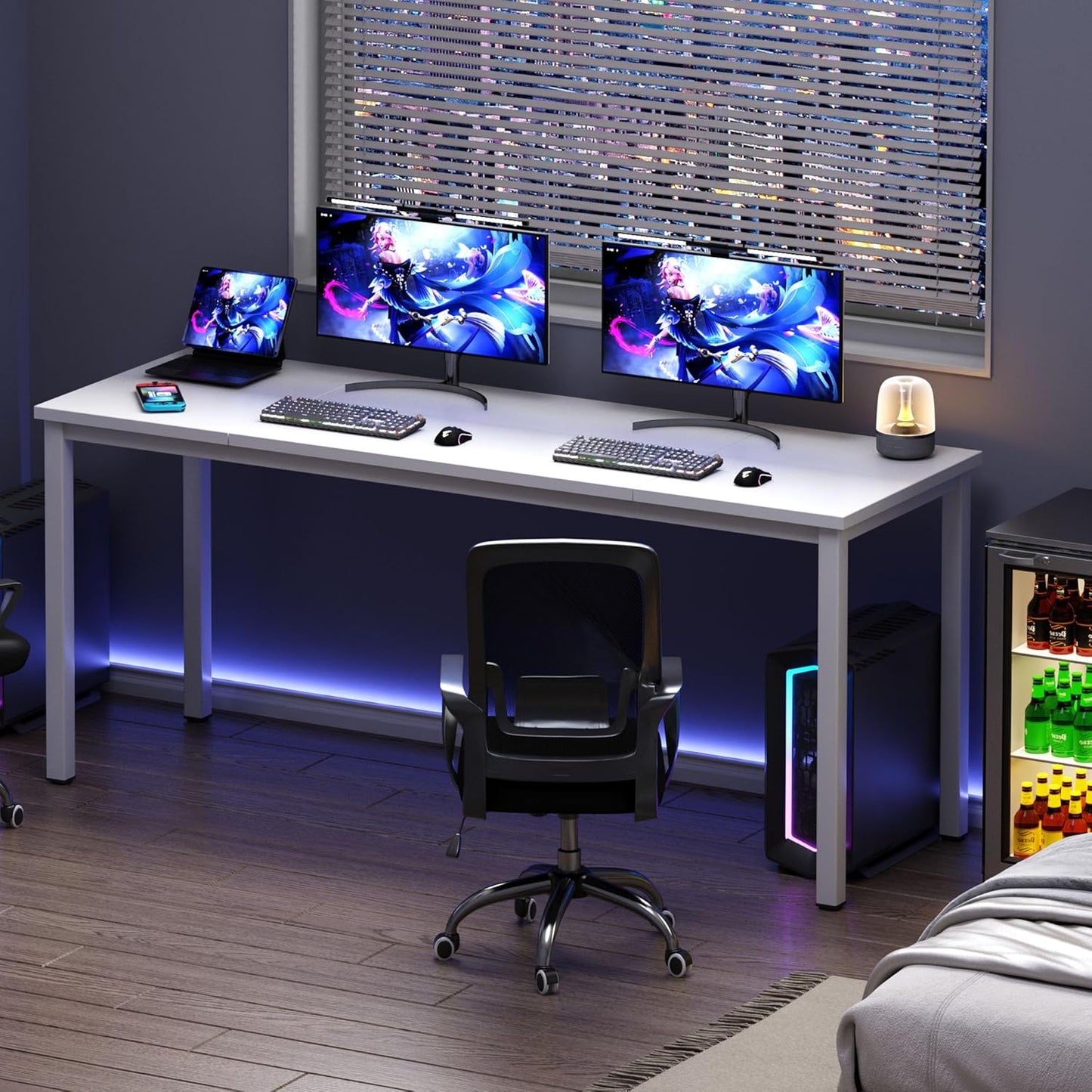 Need Large Computer Desk 70.8 x 23.6 inches Conference Table Large Office Desk Writing Table Workstation for Home Office,White 10FJGSAC3-180WW-60-ND