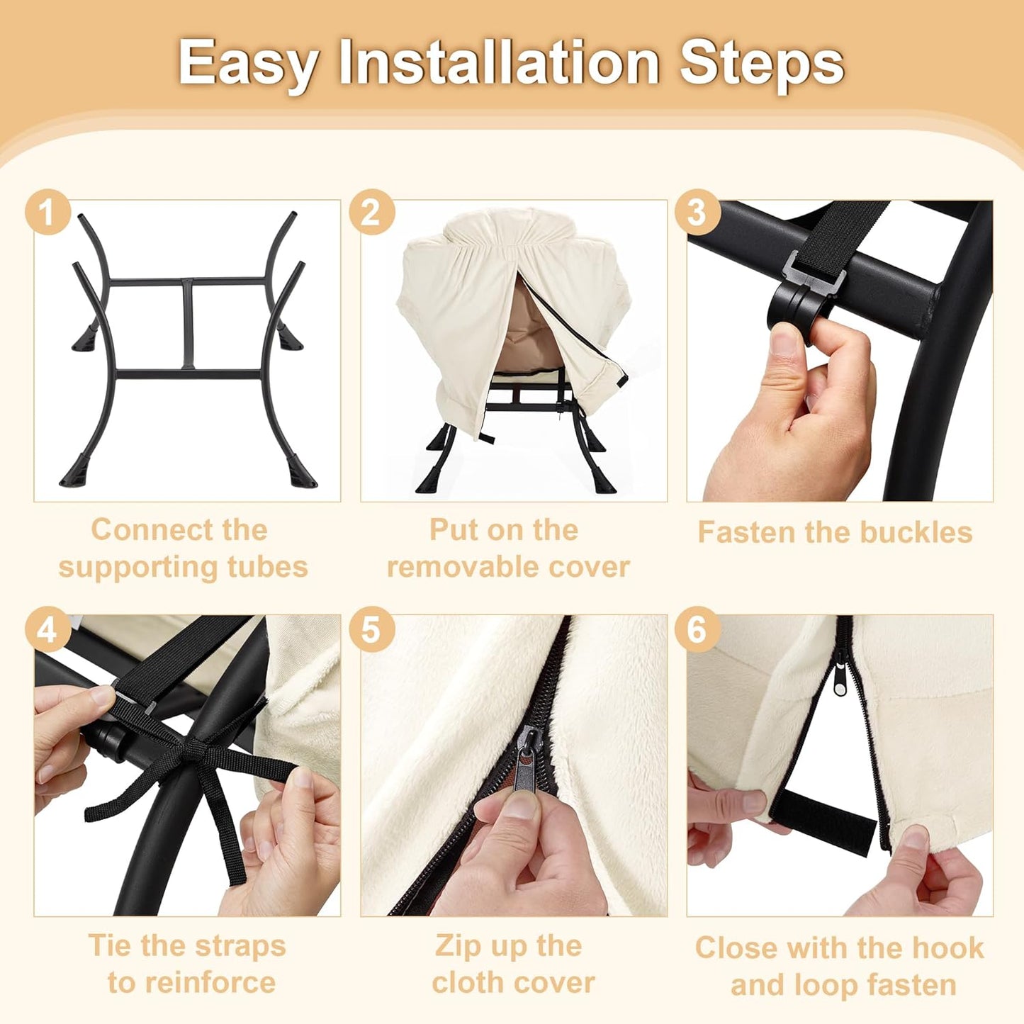 Fabric Lazy Chair for Adults, Oversized Upholstered Sofa Chair, Plush Comfy Lounge Chair with Large Side Storage Pocket, Thick Padded Reading Chair for Living Room, Bedroom, Study Room, Beige