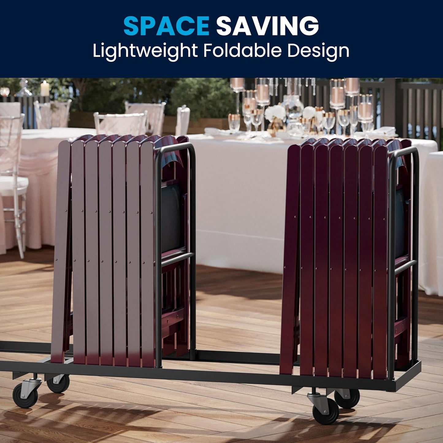 Flash Furniture Hercules™ Series Folding Chair - Red Mahogany Resin – 1000LB Weight Capacity Comfortable Event Chair - Light Weight Folding Chair