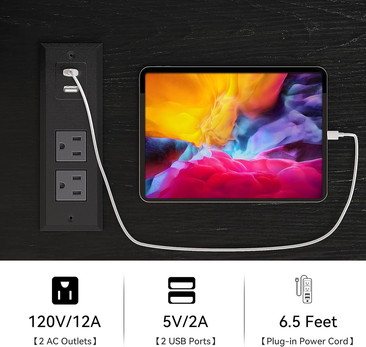 YITAHOME Buffet Cabinets with Upper Rack, Farmhouse Coffee Bar Cabinet with Power Outlet & Goblet Holder, 47 Inch Sideboard Cabinets with Sliding Barn Door for Kitchen, Living Room (Black Oak)