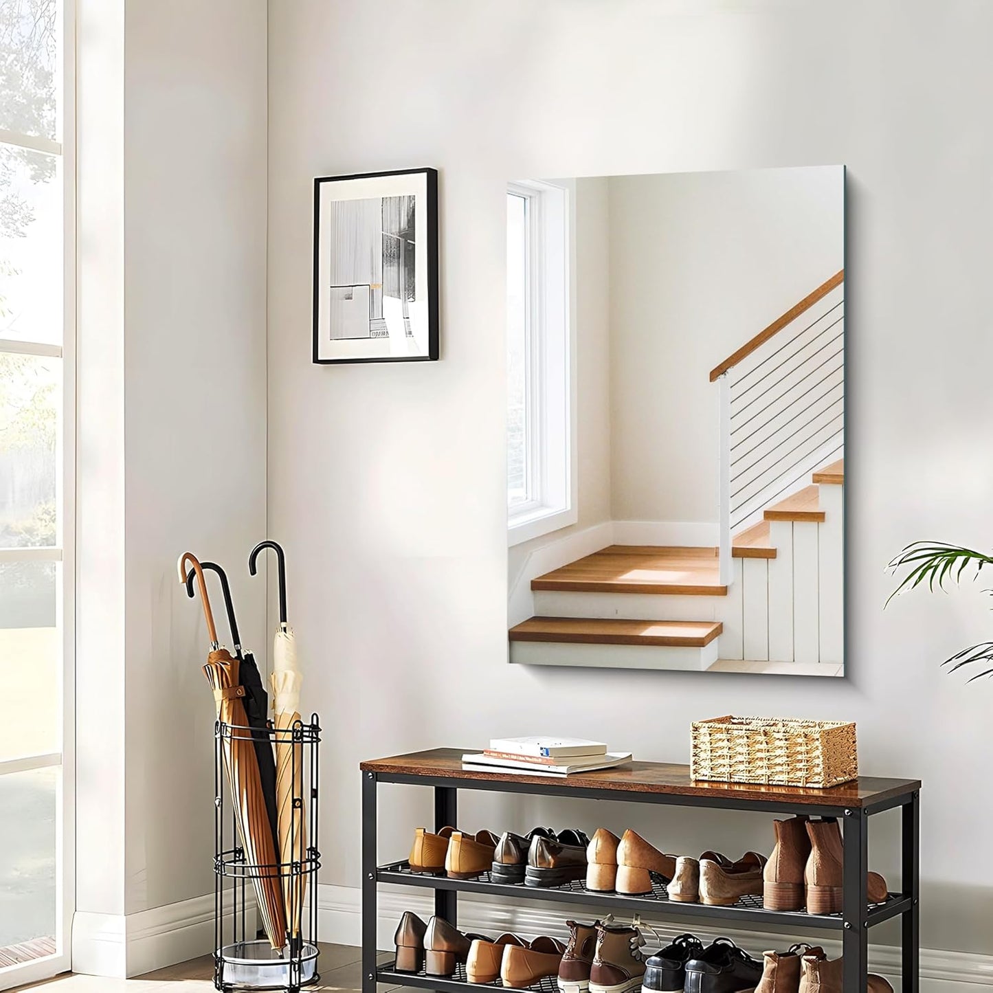 Frameless Mirror, 24x36 Inch Bathroom Mirror for Wall, Rectangle Bathroom Vanity Mirrors with Polished Edge, Hangs Horizontally or Vertically for Bathroom, Bedroom and Living Room