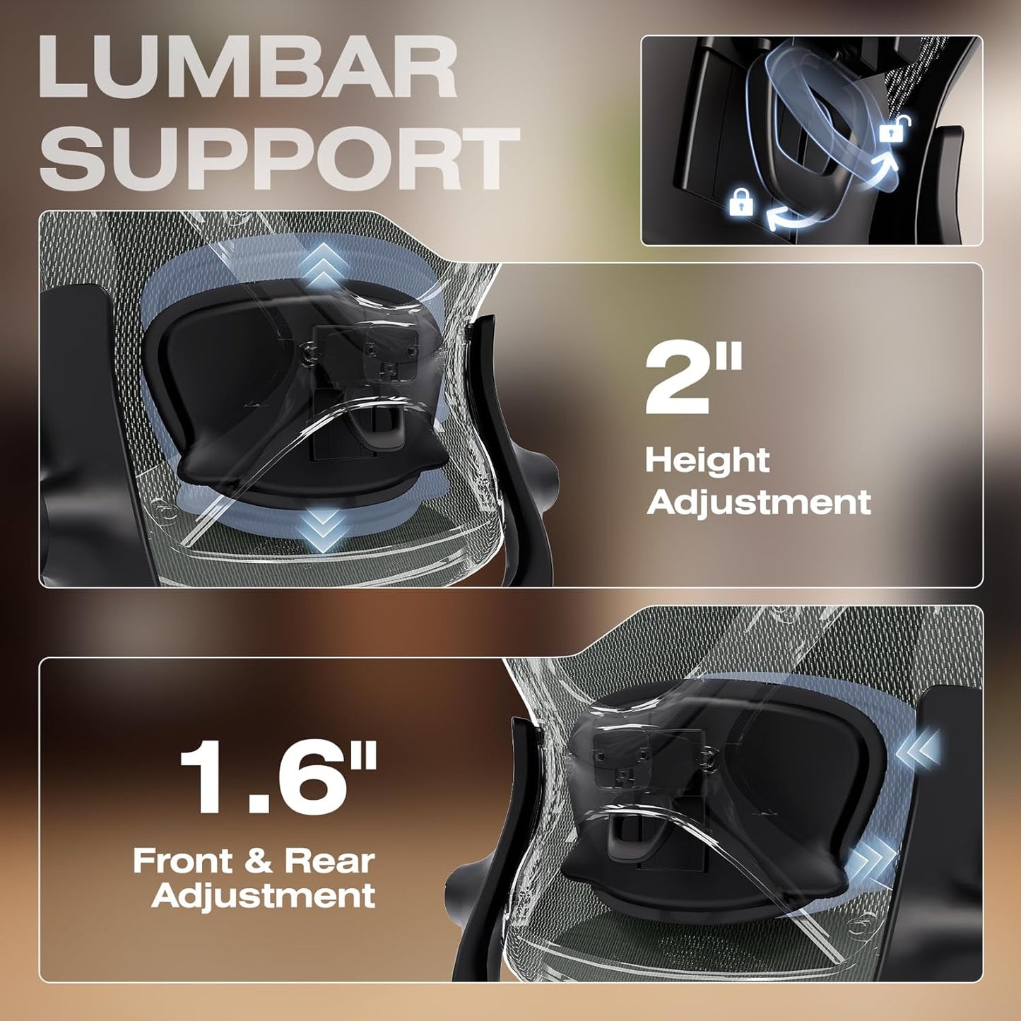 ELABEST X100 Ergonomic Office Chair with Footrest, Big and Tall Home Desk Chair with 5D Flip-Up Arms, Adjustable 3D Lumbar Support,High Back Rolling Computer Chair, Swivel Mesh Chairs (Forest Ranger)