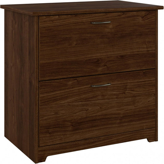 Bush Furniture Cabot 2 Drawer Lateral File Cabinet in Modern Walnut, Home Office Chest for Letter, Legal, and A4-size Document Storage