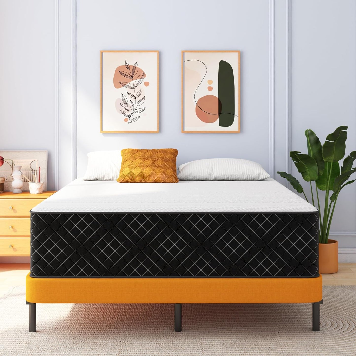 14 Inch Queen Hybrid Mattress – Firm Memory Foam & Pocket Spring Bed in a Box, Cooling Gel, CertiPUR-US Certified