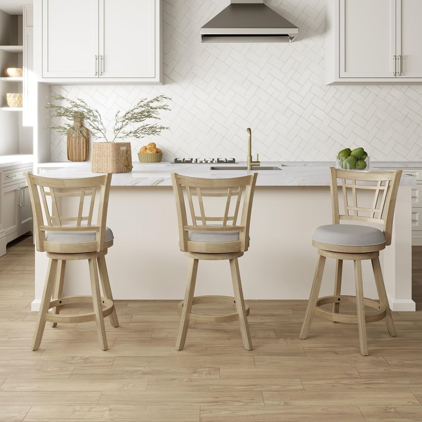 Hillsdale Fairfox 24.5" Wood Swivel Counter Height Stool, Natural