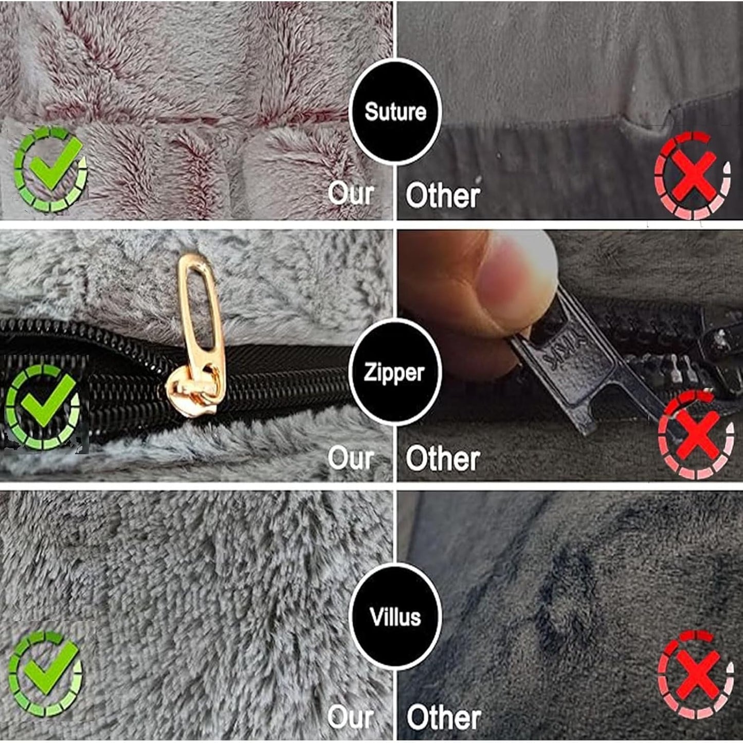 Bean Bag Chairs for Kids Comfy Fluffy Big Joe Bean Bag Chair Covers Only (No Filler) Round Sofa Chairs for Bedroom Living Room Decor, 5FT, Brown