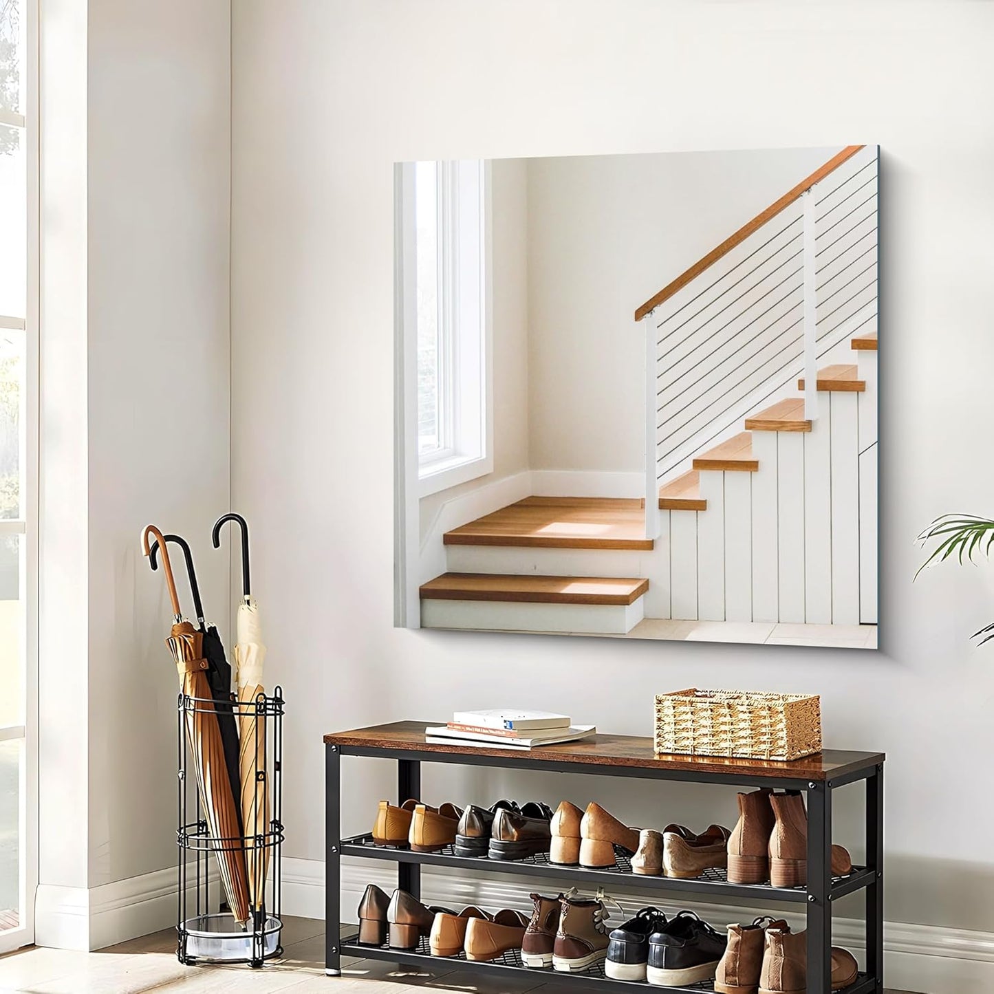 Frameless Mirror, 39x39 inch Square Bathroom Mirrors for Wall, Upgraded Shatterproof Vanity Mirror Over Sink with Polished Edge for Bathroom,Bedroom,Living Room and Entryway