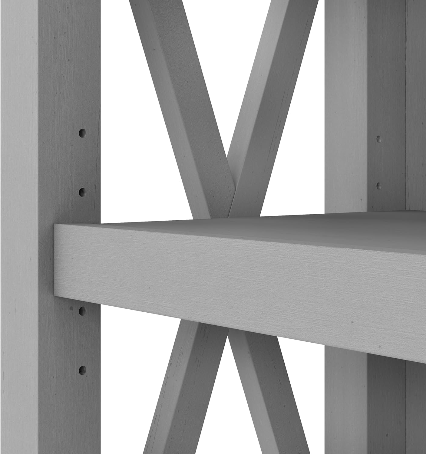 Bush Furniture Tall 5 Shelf Bookcase for Living Room or Home Office, Large Bookshelf, Modern Farmhouse Style, Key West Collection, Cape Cod Gray