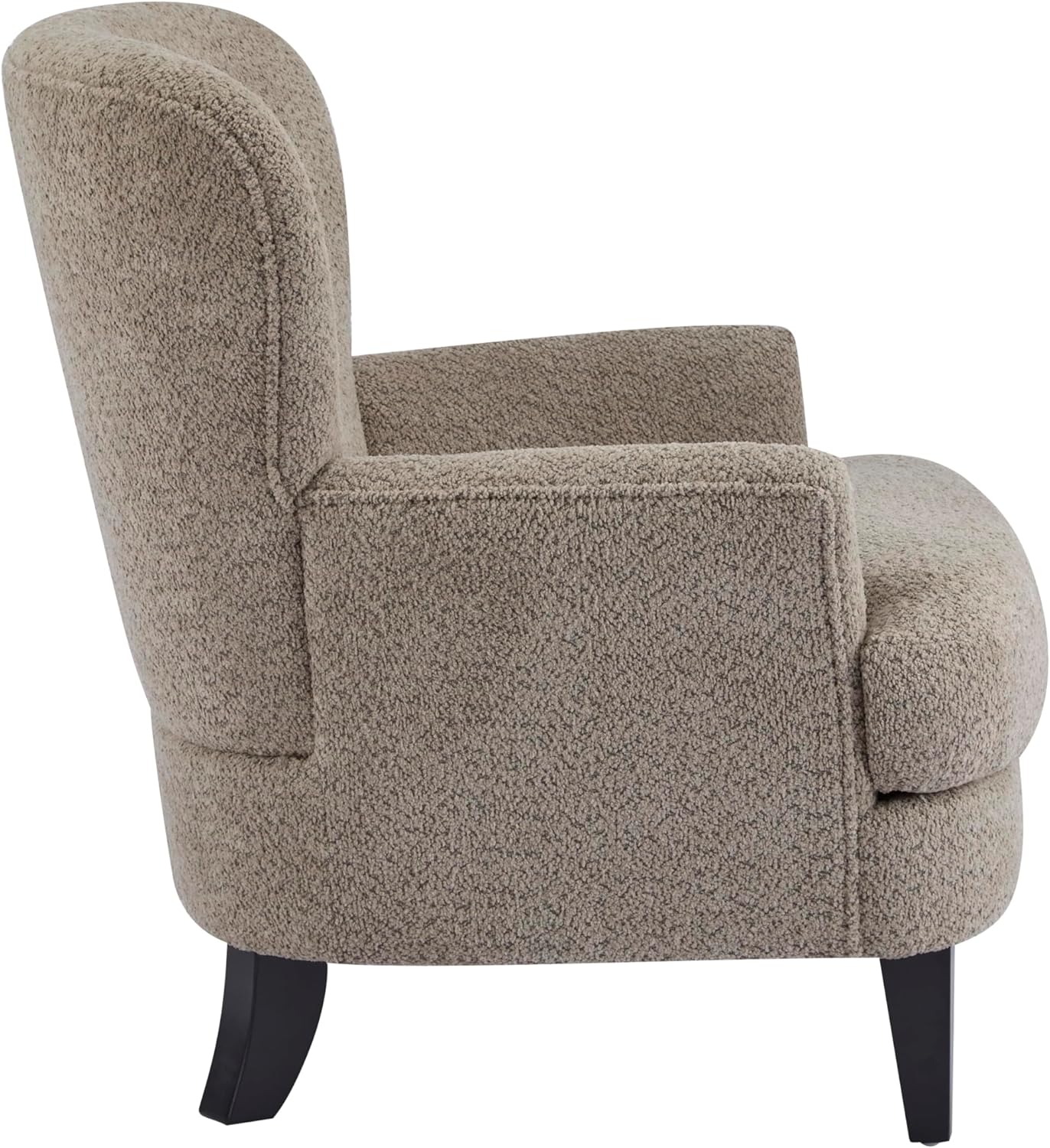 Christopher Knight Home Colby Boucle Upholstered Club Chair, Living Room Accent Chair, Wooden Frame, Flared Armrest, Plush Thick Cushion, Reading Lounge Chair, Space-Saving Furniture, Light Brown