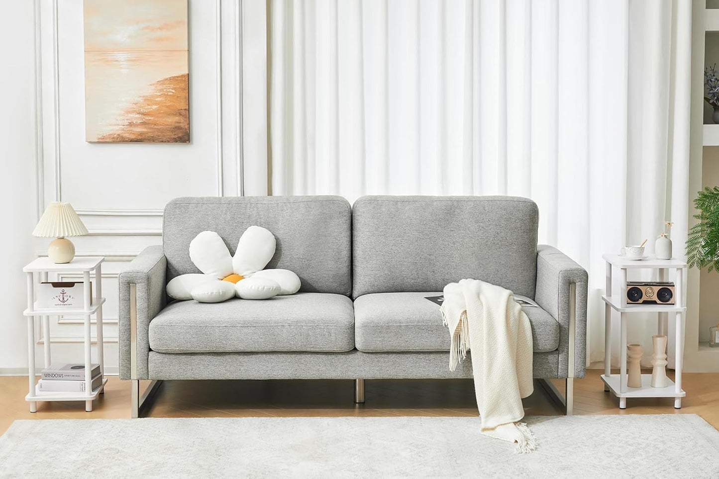 Apicizon 3 Tier End Table, Side Table with Storage Shelf, Small Wooden Table, Nightstand Bedside Table for Small Spaces, Bedroom, Living Room, Easy Assembly, White