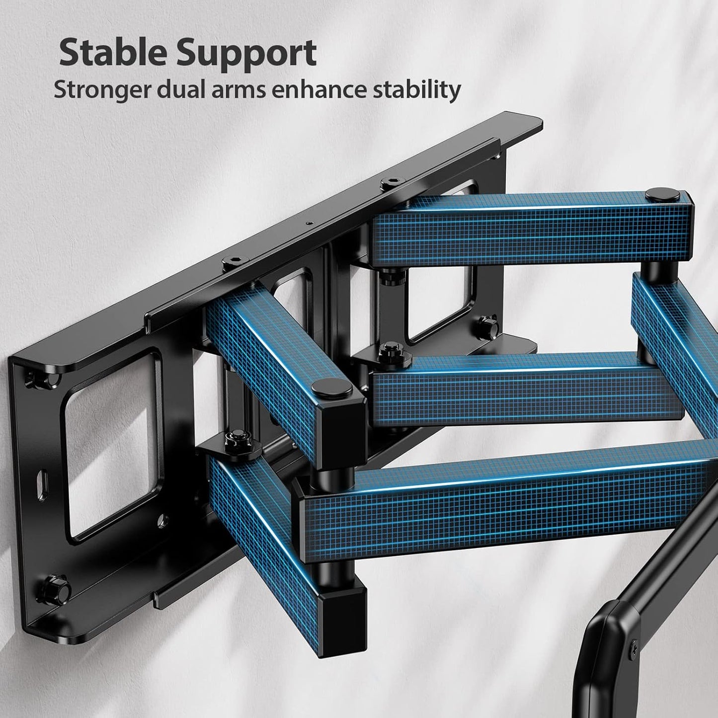 Pipishell Full-Motion TV Wall Mount for Most 37–75 Inch TVs up to 100 lbs, Wall Mount TV Bracket with Dual Articulating Arms, Extension, Swivel, Tilt, Fits 16" Wood Studs, 600 x 400mm Max VESA, PILF8