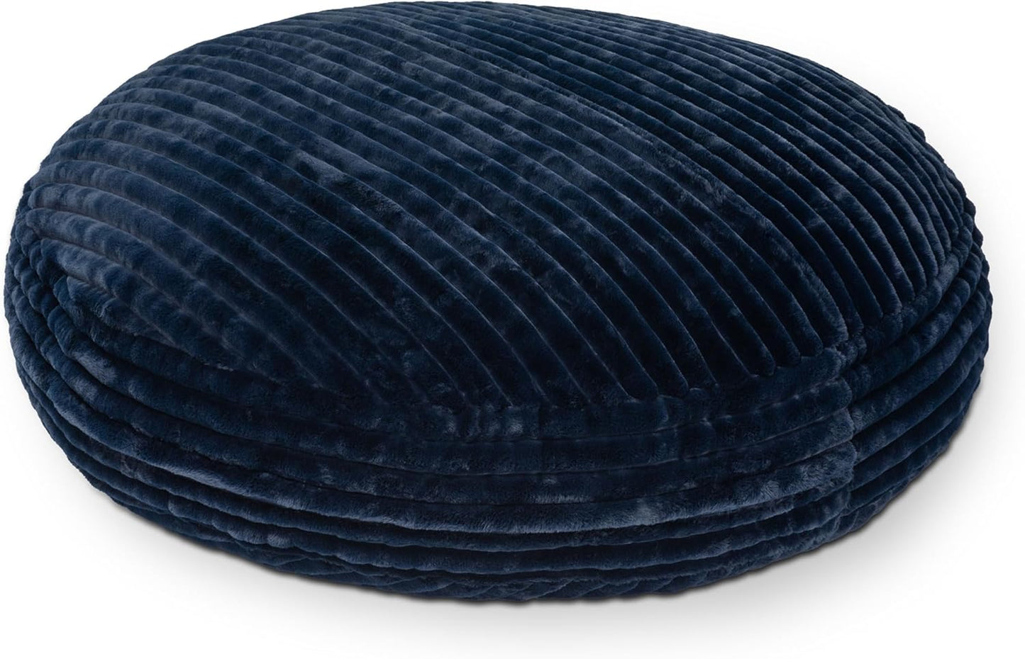 Jaxx 6 Foot Cocoon - 2-in-1 Convertible Bean Bag Bed & Large Bean Bag Chair for Adults, Premium Luxe Faux Fur - Mondo Midnight Blue