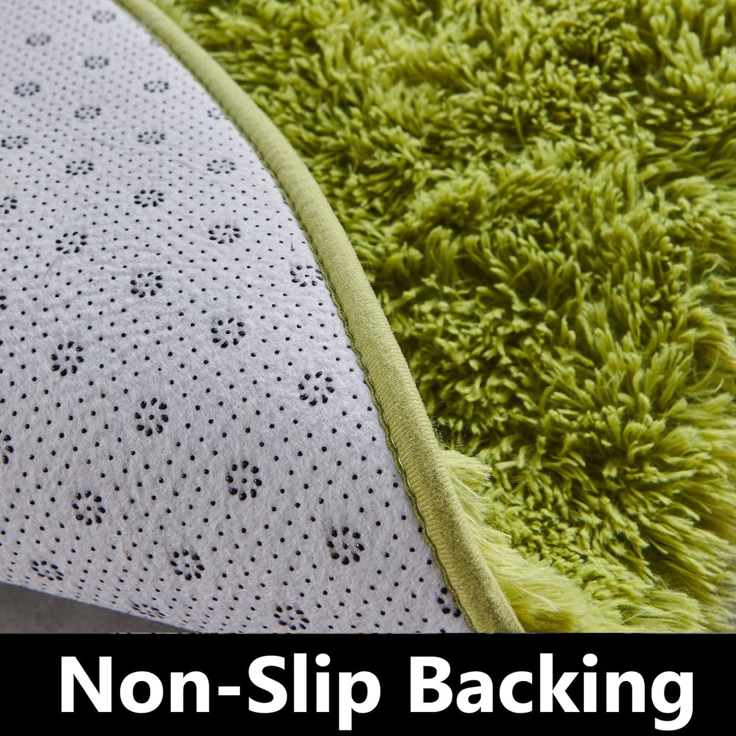 FJZFING Grass Green Round Rug Ultra-Soft Plush Modern 5x5 Circle Area Rug for Kid's Bedroom, Fluffy Shag Circular Rug for Nursery Room, Cute Grass Green Carpet for Teen's Room