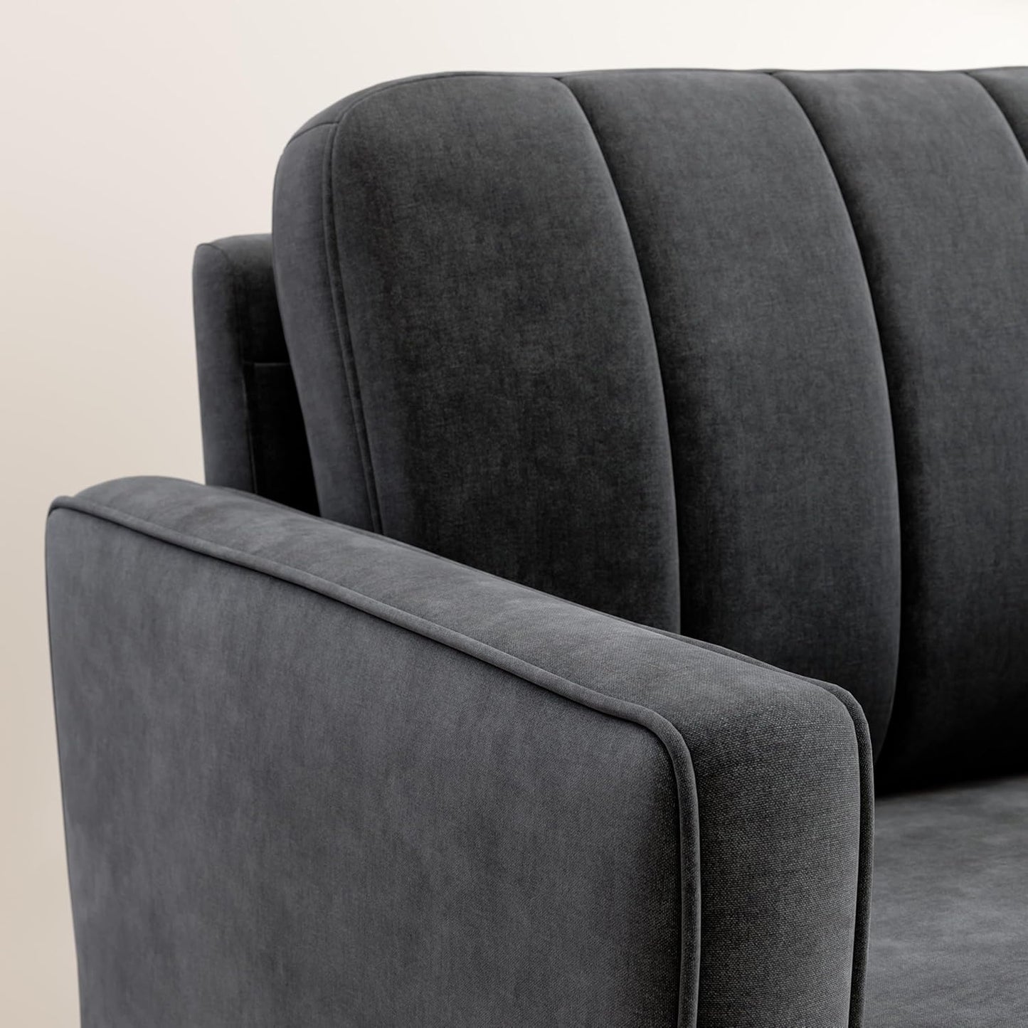 Bush Home 32-inch Accent Chair, Living Room Furniture, Max Collection, Iron Gray Chenille Fabric