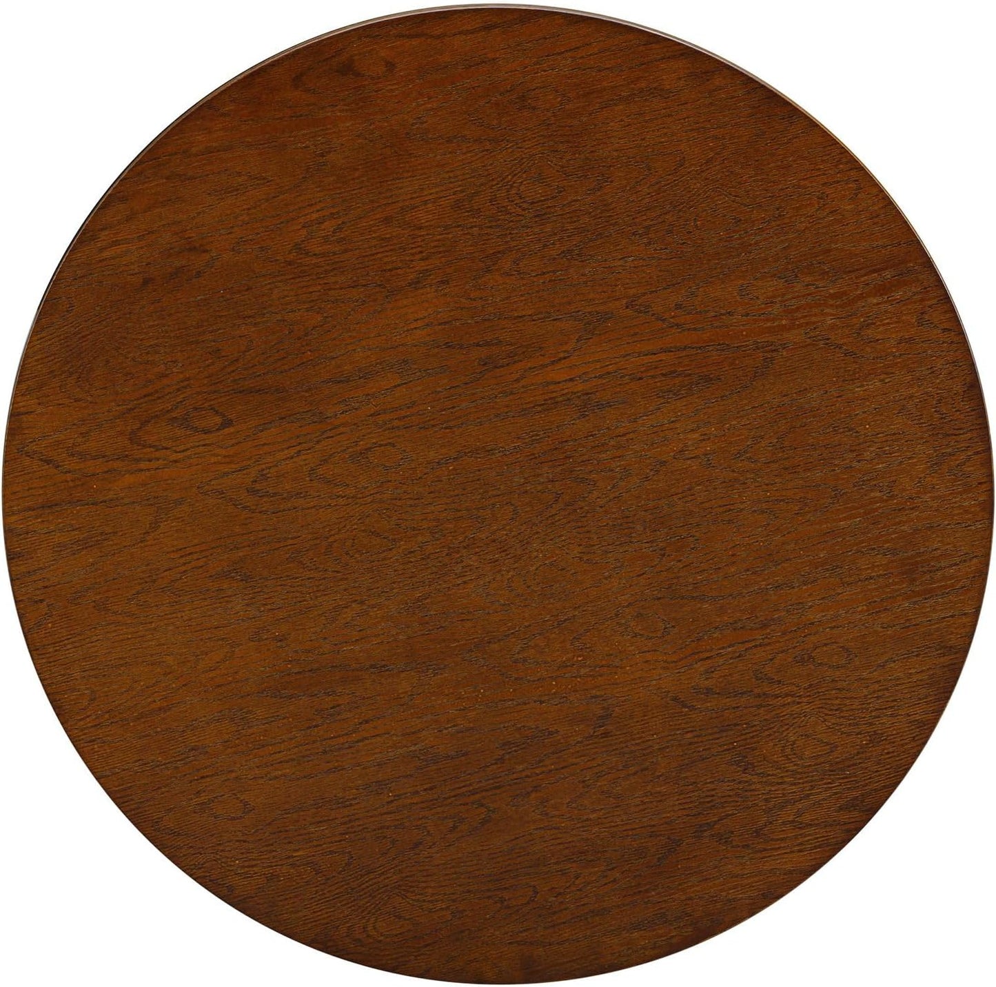 NTC 40 Inch Summit Modern Classic Tambour Wooden Round Coffee Table – Waterproof & Heat Resistant, Dark Walnut