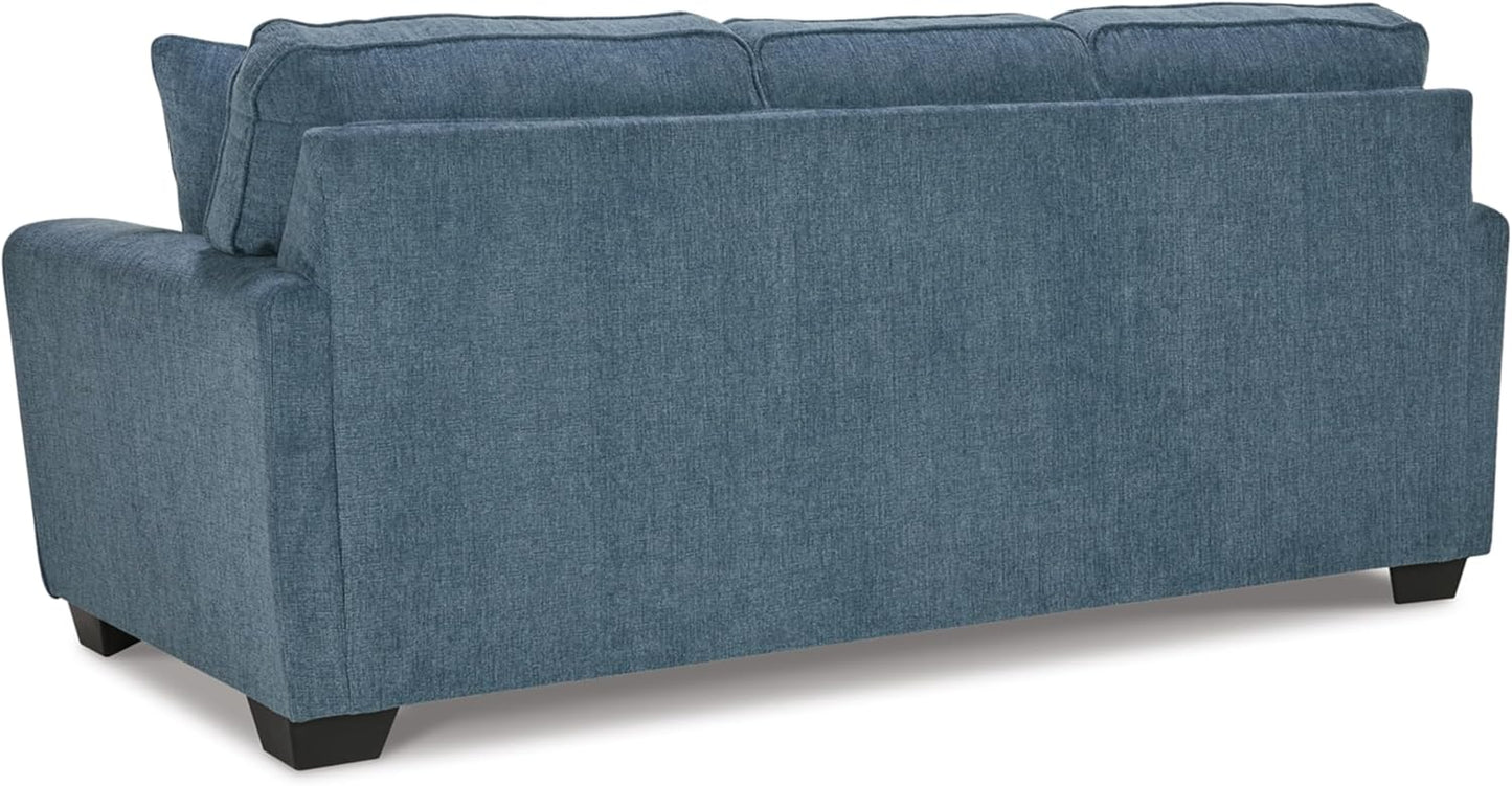 Signature Design by Ashley Cashton Casual 2-in-1 Sofa Sleeper with Folding Gel Memory Foam Mattress, Queen, Blue