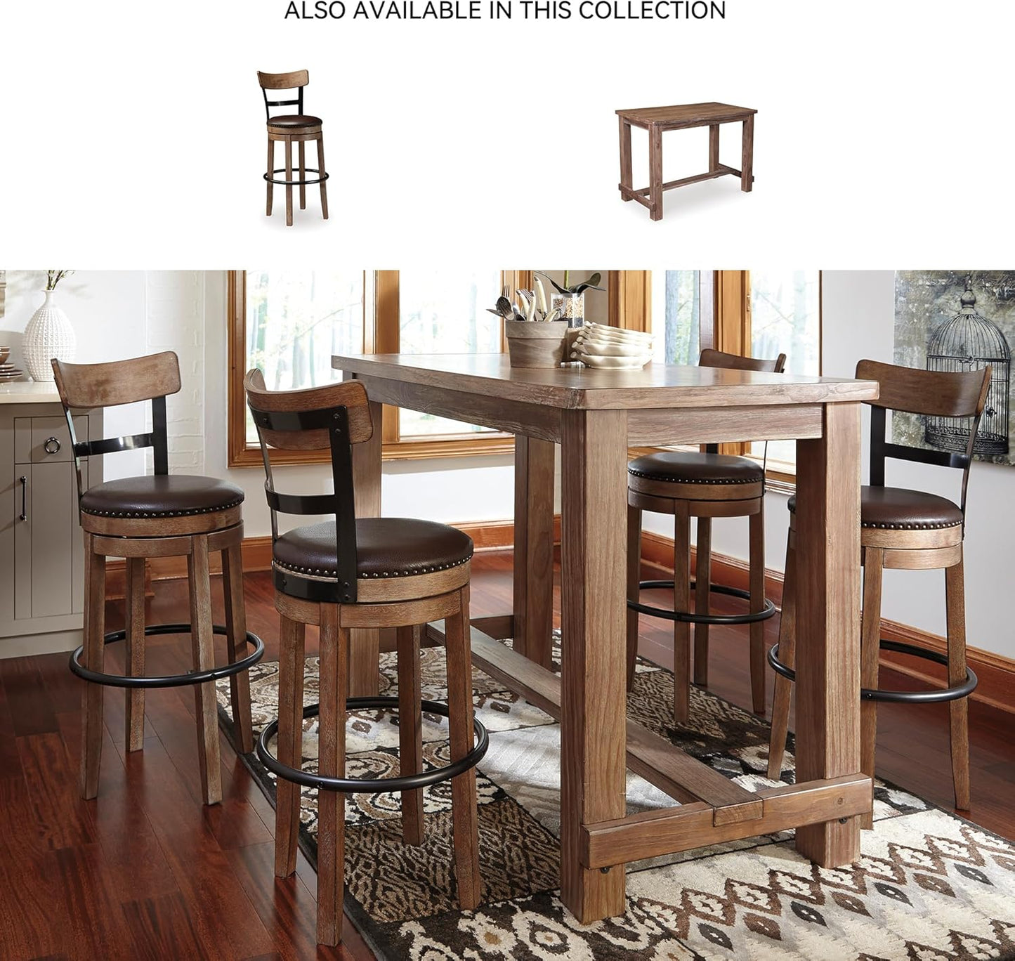 Signature Design by Ashley Pinnadel Barstool, Bar, Light Brown