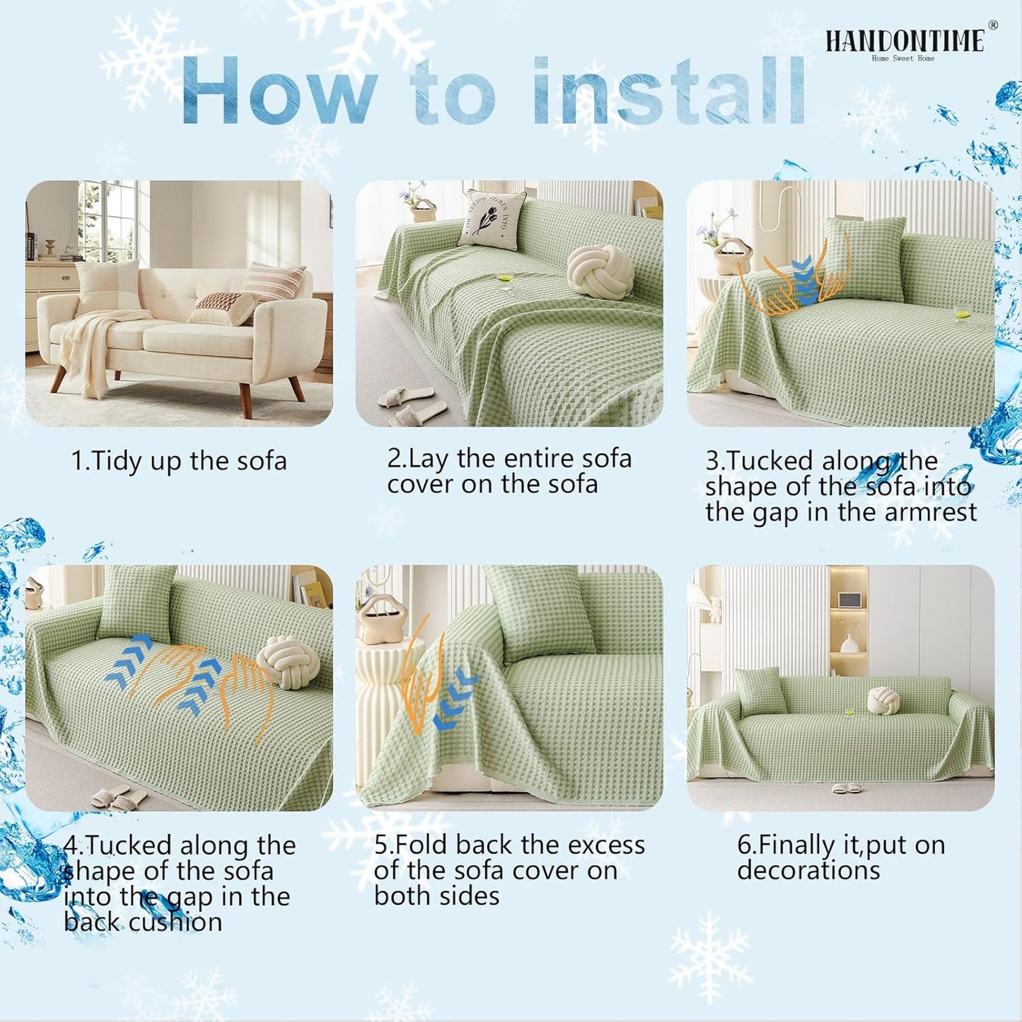 HANDONTIME Cooling Dog Couch Cover Ice Silk Washable & Breathable Pet Sofa Protector, Durable Couch Covers for Sofa Pet Friendly Soft Dog Cooling Bed Cover Sofa Protector Covers (Green, 71"x134")