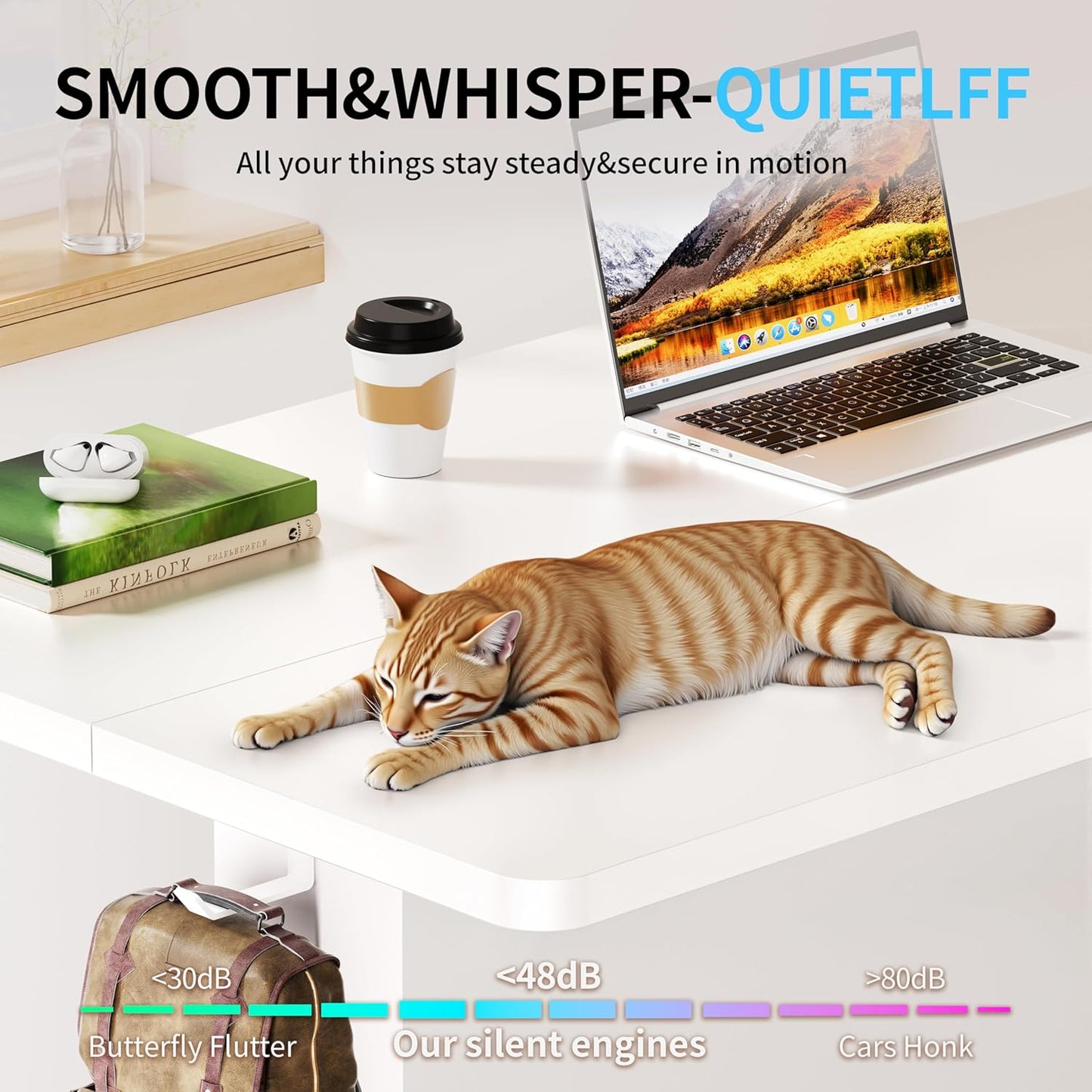 BIZUM Electric Standing Desk, 55x24 inches Height Adjustable Desk, Sit to Stand Desks Memory Gaming Computer Workstation for Home Office, White