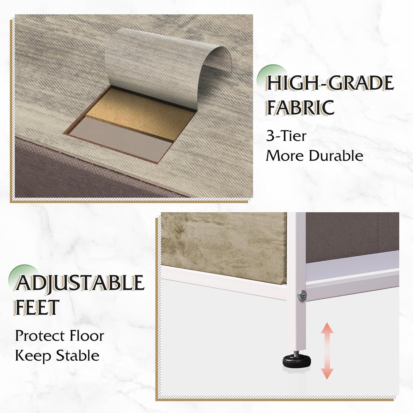 WLIVE Storage Organizer Unit with 11 Fabric Bins, Storage Drawers Organizer with Steel Frame, Tall Storage Tower Organizaton for Living Room, Hallway, Office, Greige