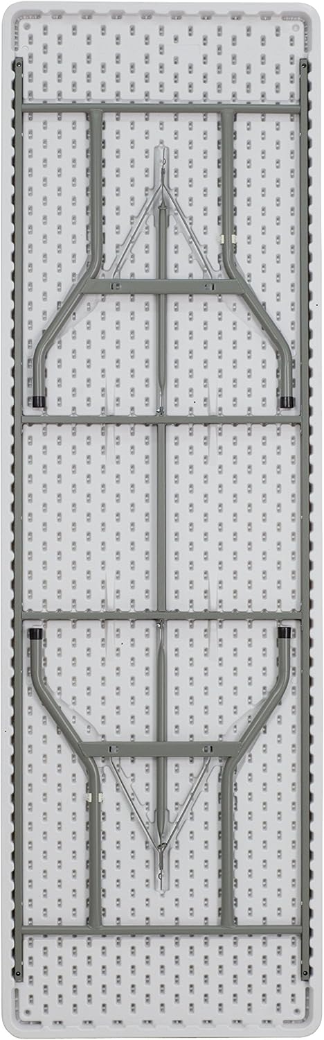 Flash Furniture Elon 8' Rectangular All-Occasion Plastic Folding Event Table, Foldable Portable Banquet Table for Indoor/Outdoor Events, White