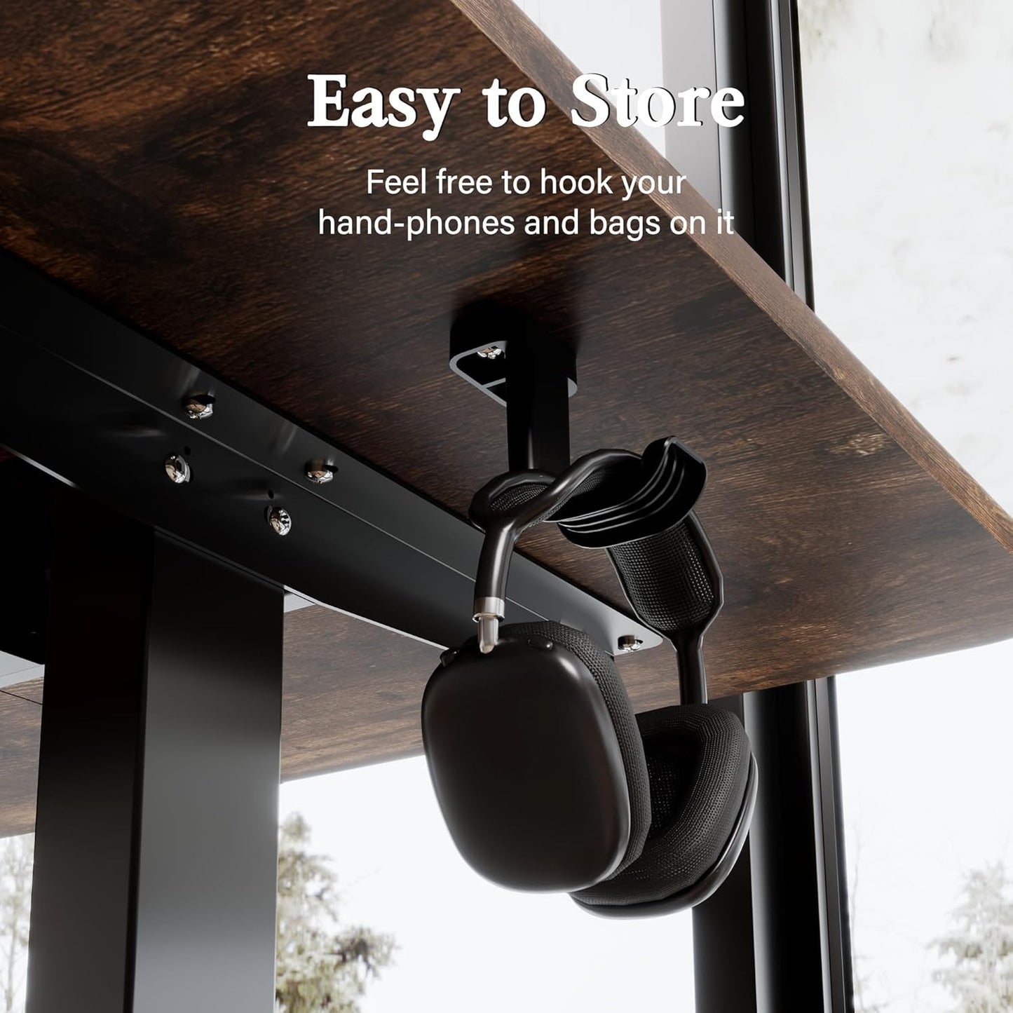 Monomi Electric Standing Desk, 71 x 31.5 inches Height Adjustable, Ergonomic Home Office Sit Stand Up Desk with Memory Preset Controller (Rustic Brown Top/Black Frame)