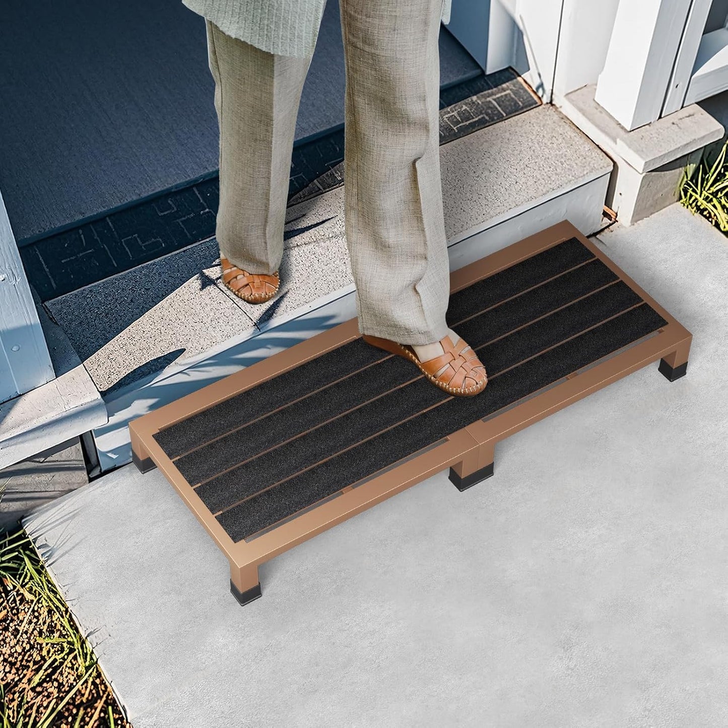 One Step Stool Platform 3.8" Height for Adults, Kids. Heavy Duty/Portable/Nonslip/Durable Construction Safe Step Stool for Bedroom/Kitchen Bed, Bathroom,Kitchen,Garden