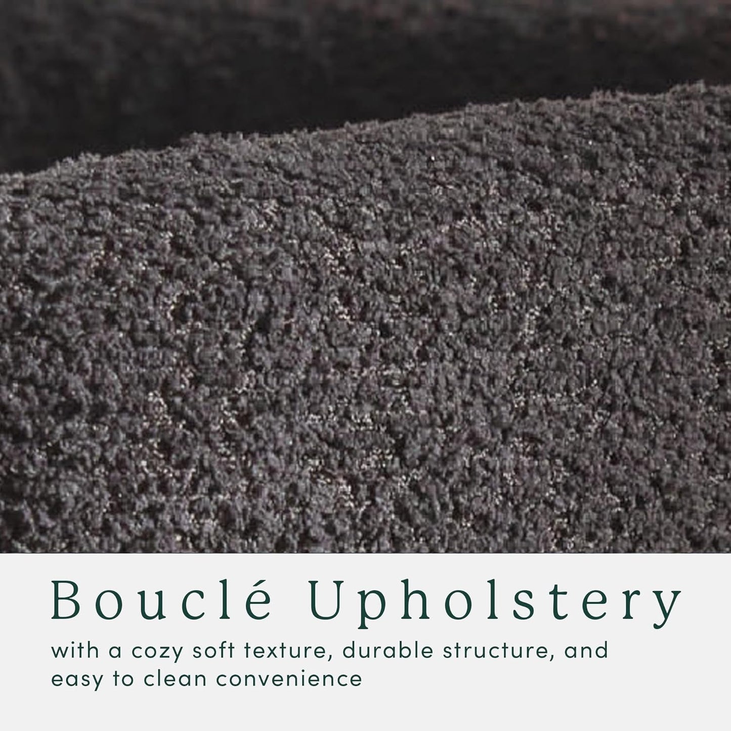 Walker Edison Ezra Modern Curved Back Dining Chair with Boucle Upholstery - Black (Set of 2)