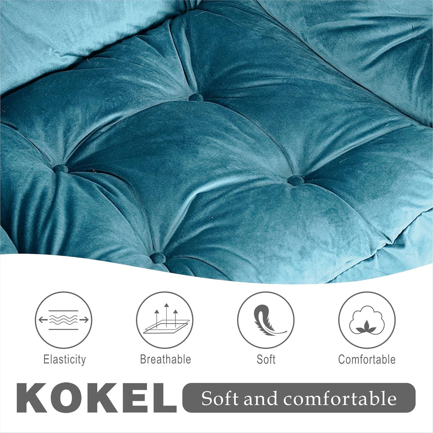 Lazy Chair with Folding Ottoman,Living Room Chairs, Accent Contemporary Lounge Chair, Single Steel Frame Leisure Sofa Chair with Armrests and A Side Pocket (DL60GREEN)