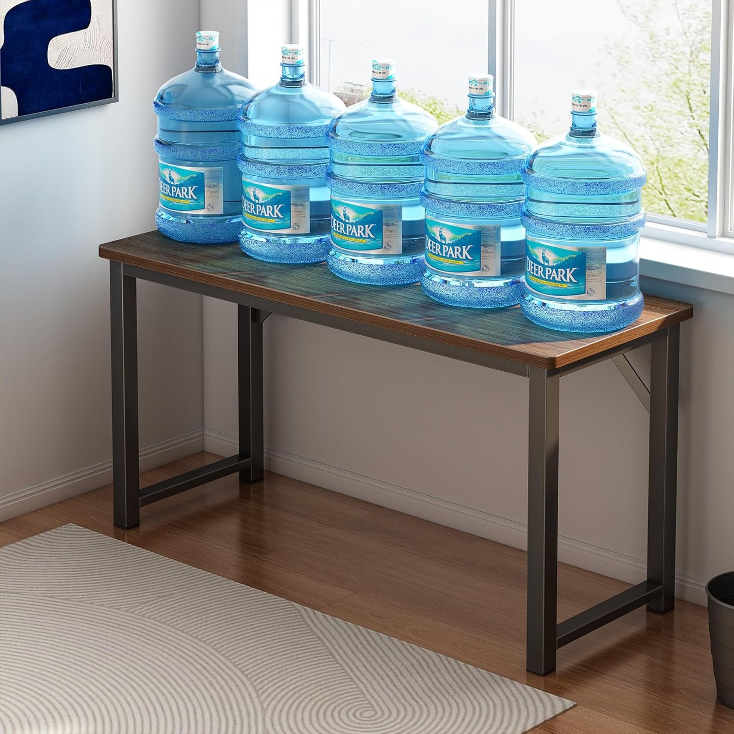 31.5 Inch Office Computer Desk,Office Table for Small Spaces,Gaming Desk,Writing Work Study Kids Modern Simple PC Home Bedroom Table with Metal Frame Wood Tabletop,Rustic Walnut