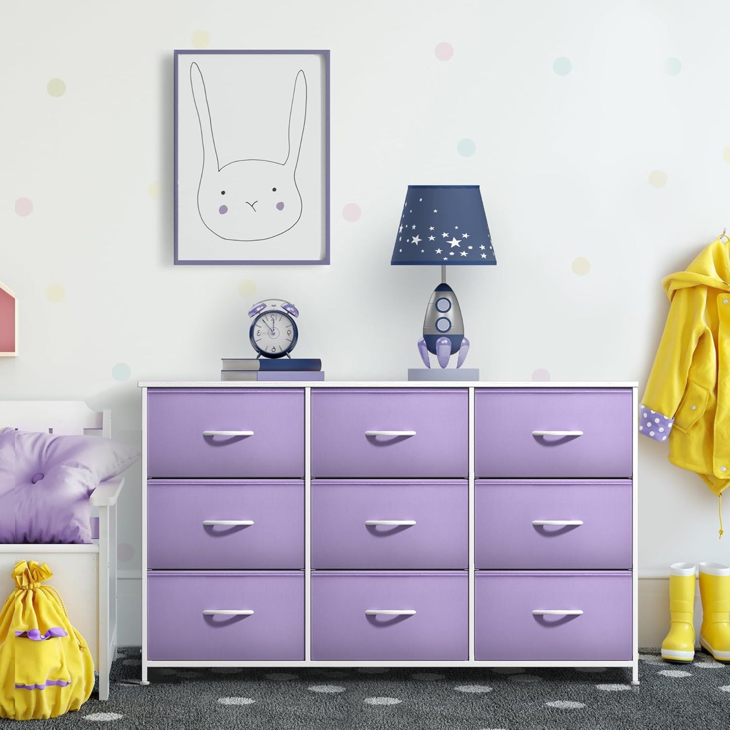 Sorbus Kids Dresser with 9 Drawers - Storage Unit Organizer Chest for Clothes - Bedroom, Kids Room, Nursery, & Closet