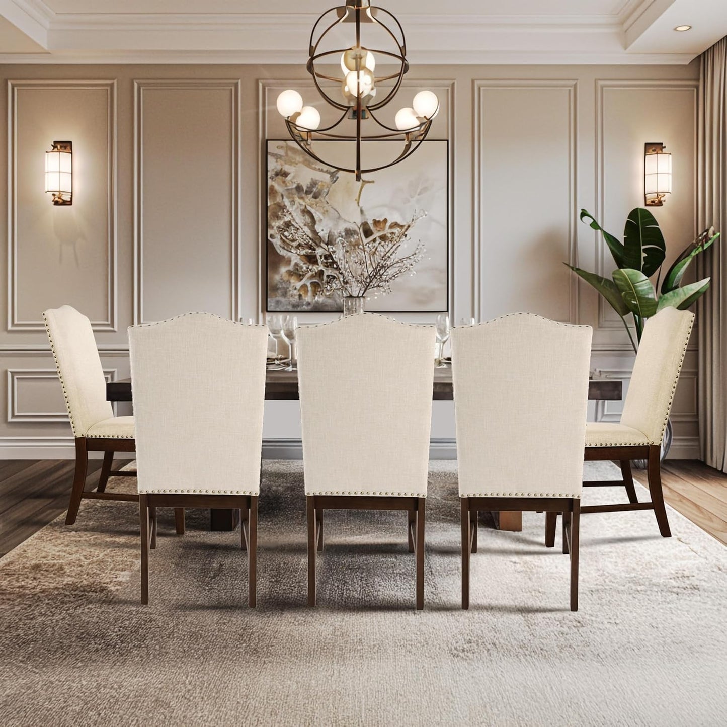 HomePop Scalloped Back Dining Chair - Beige Woven(Set of 2)