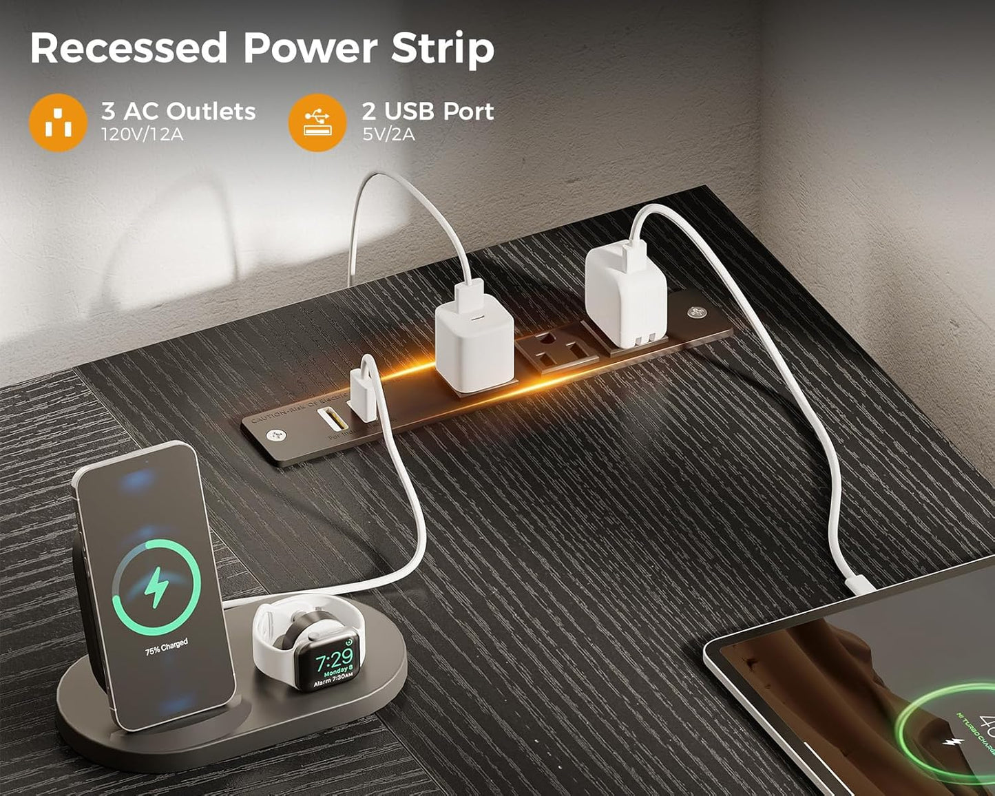 AODK L Shaped Gaming Desk with 4 Drawers, 61" Reversible Home Office Desks with Power Outlets, L Shaped Computer Desk with USB Charging Port and Host Stand, Corner Desk, Easy to Assemble, Black