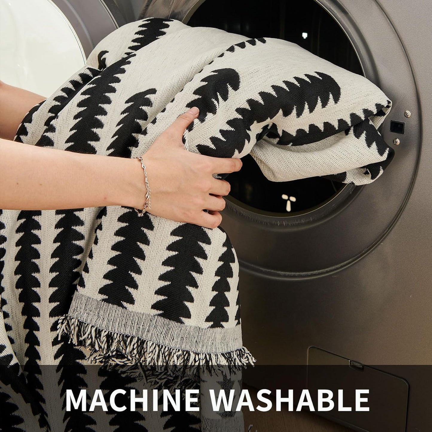 HAOMAIJIA Boho Sofa Covers Couch Covers for 3 Cushion Couch Sofa Pet Friendly Soft Thick Couch Cover for Dogs Washable Sectional Couch Covers L Shape Furniture Protector (Black, 71"x150")