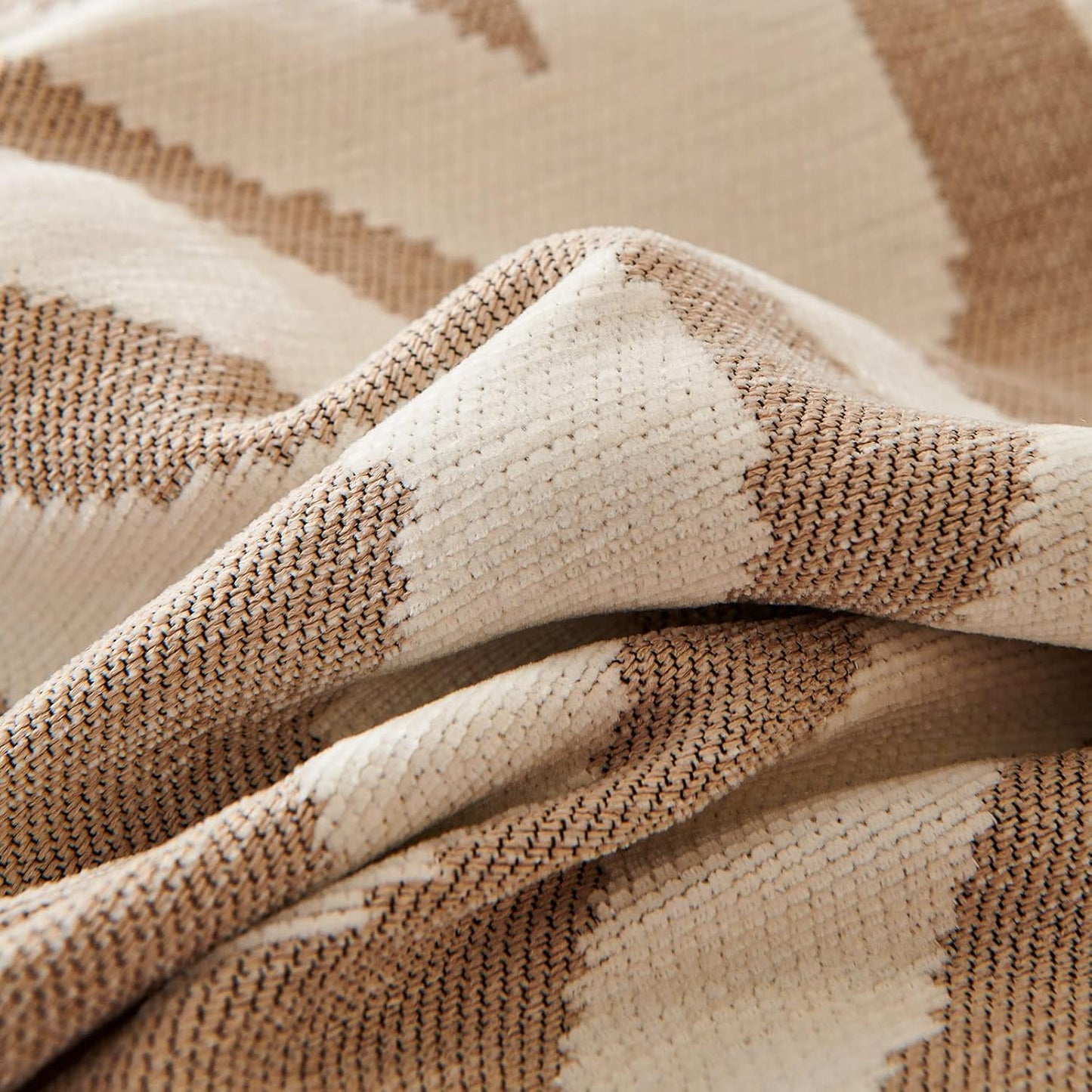 STACYPIK Boho Couch Cover Khaki Triangle Sofa Cover for Dog Cat Anti-Scratch Loveseat Cover Reversible Non Slip Couch Protector for 2 Cushion Couch Chenille Jacquard Couch Cover for Sectional-71X118IN