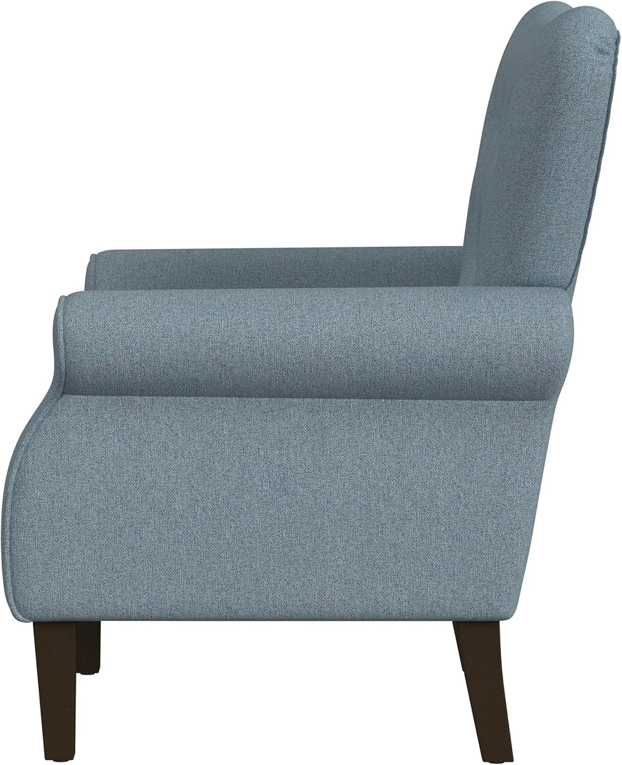 Home Decor | Upholstered Rolled Arm Wingback Accent Chair | Accent Chairs for Living Room & Bedroom | Decorative Home Furniture - Blue Textured Woven