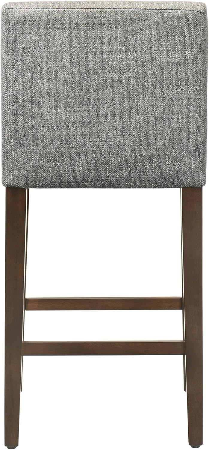 CHITA Counter Height Bar Stools Set of 2, 27" H Seat Height Upholstered Barstools, Fabric in Fog Grey