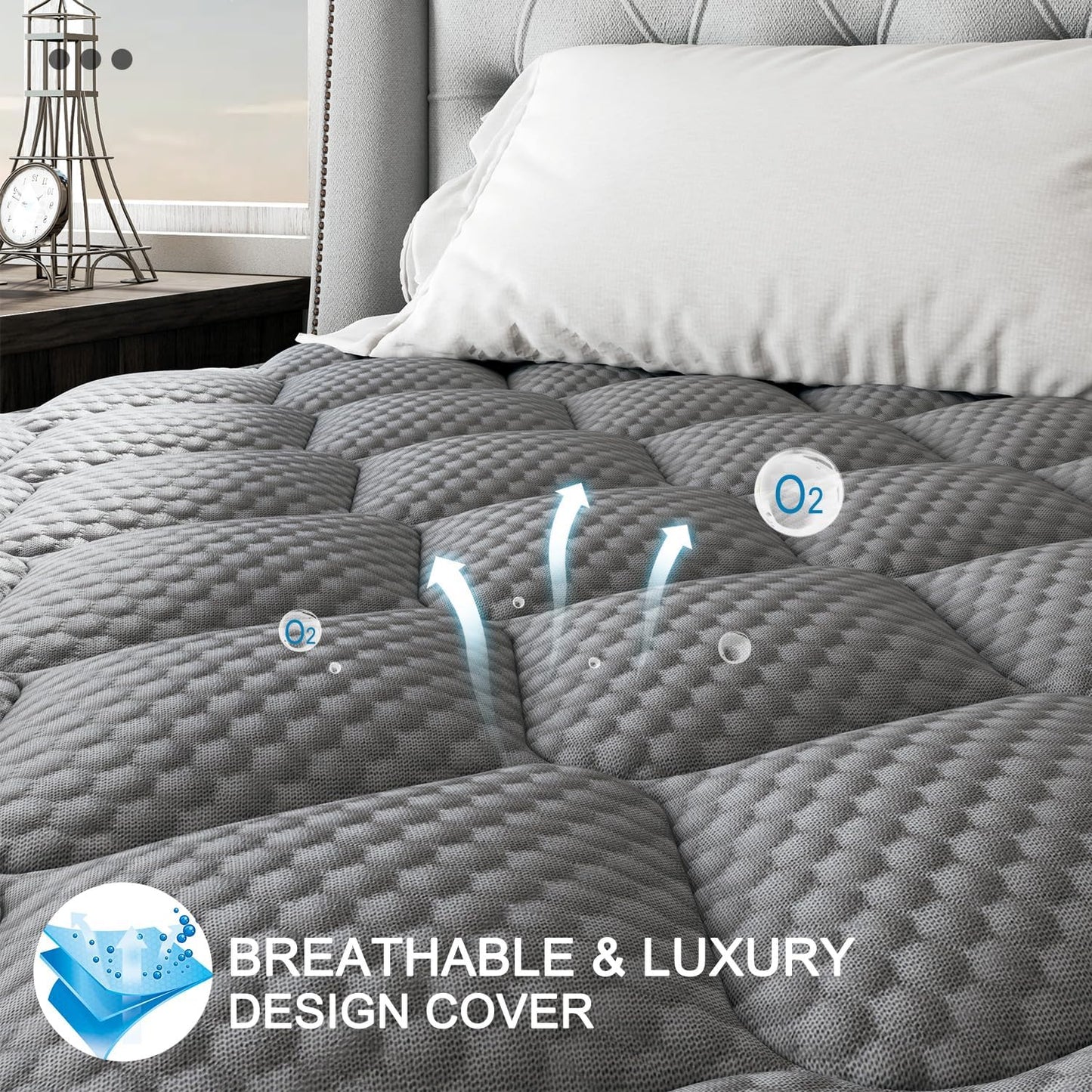 Twin Hybrid Mattress, 10 Inch Medium Mattress Euro Top for Back & Lumbar Support, Individual Pocket Spring Bed for Motion Isolation & Pressure Relief