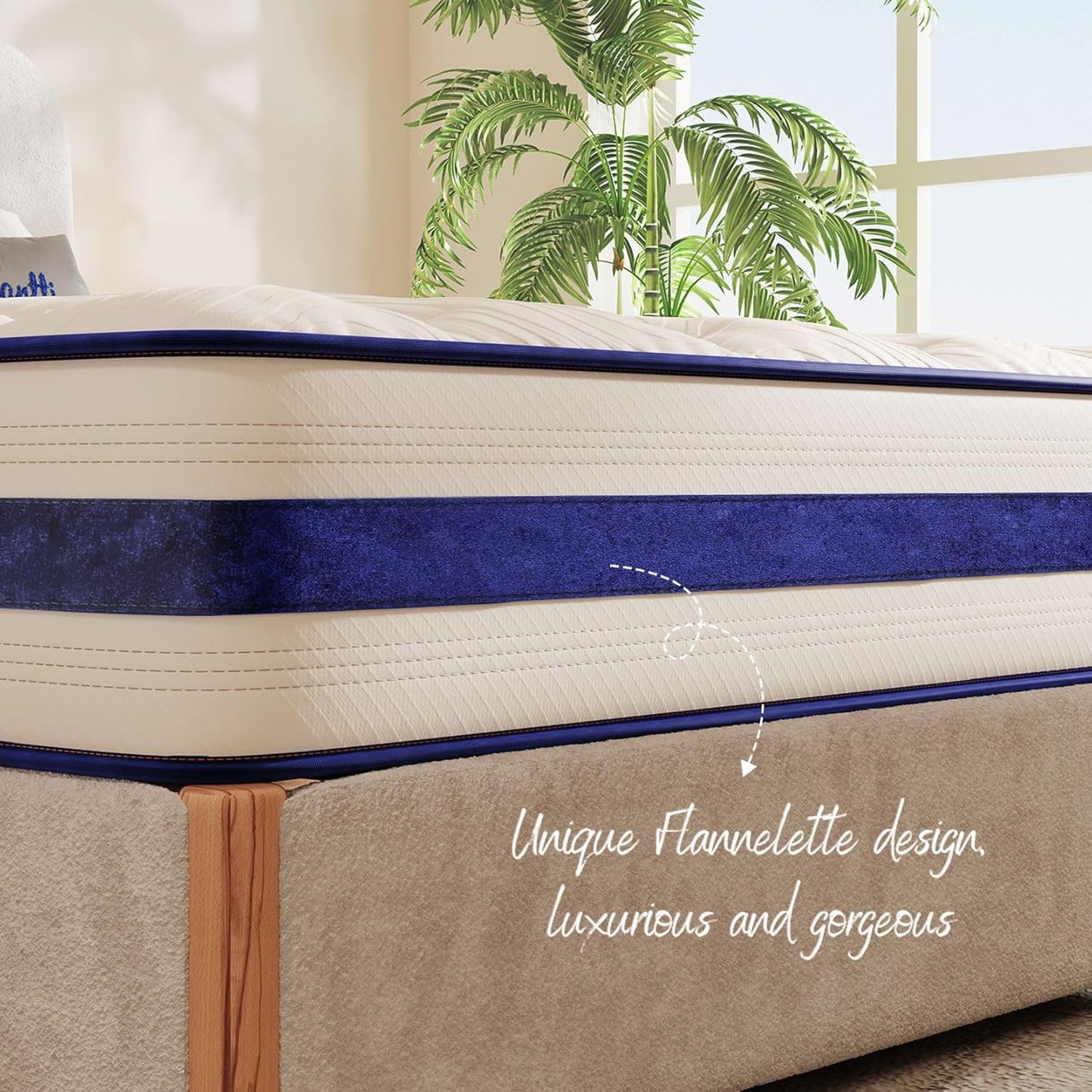 Vesgantti Queen Mattress, 10 Inch Hybrid Innerspring Mattress in a Box with Memory Foam, Durable Support & Pressure Relief, Medium Firm Feel