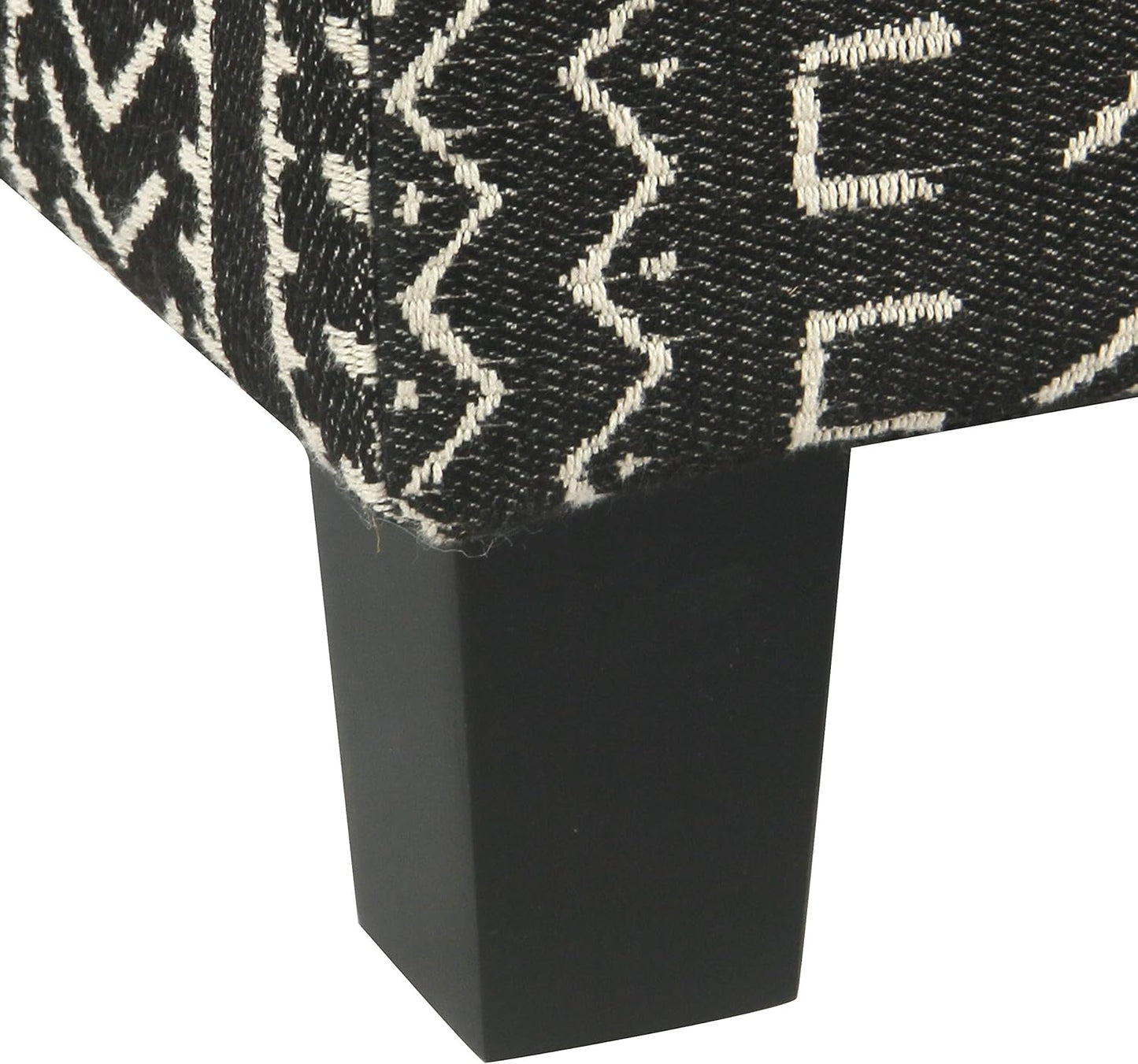 Homepop Home Decor | K7342-F2267 | Classic Square Storage Ottoman with Lift Off Lid | Ottoman with Storage for Living Room & Bedroom, Onyx, Large