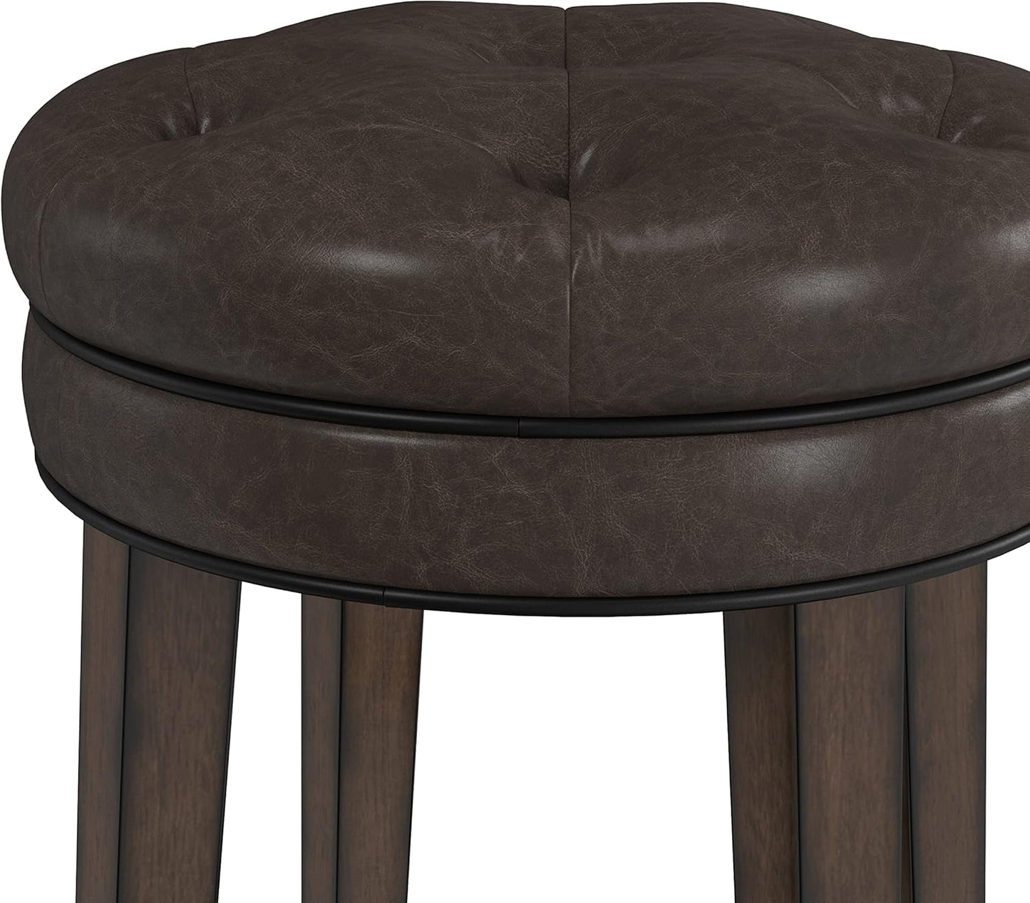 Hillsdale Krauss Backless Swivel Counter Height Stool, Dark Brown