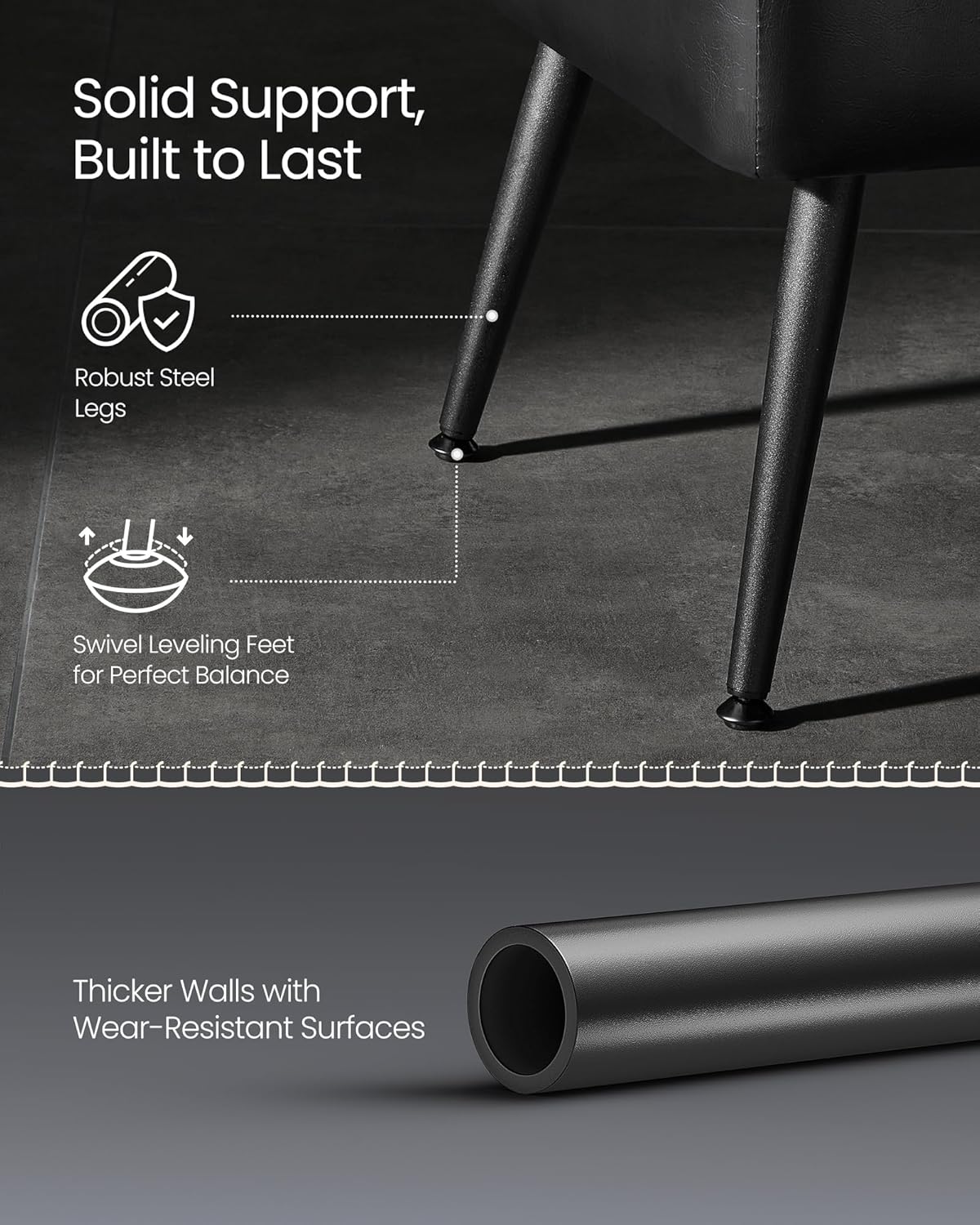 VASAGLE EKHO Collection - Storage Ottoman Bench, Entryway Bedroom Bench, 15 Gallons, Synthetic Leather with Stitching, Mid-Century Modern, Safety Hinges, Loads 660 lb, Ink Black ULOM074B01