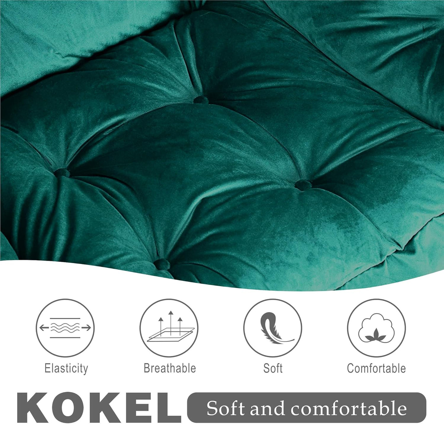 Lazy Chair with Folding Ottoman,Living Room Chairs, Accent Contemporary Lounge Chair, Single Steel Frame Leisure Sofa Chair with Armrests and A Side Pocket (DL56BLACKISH Green)