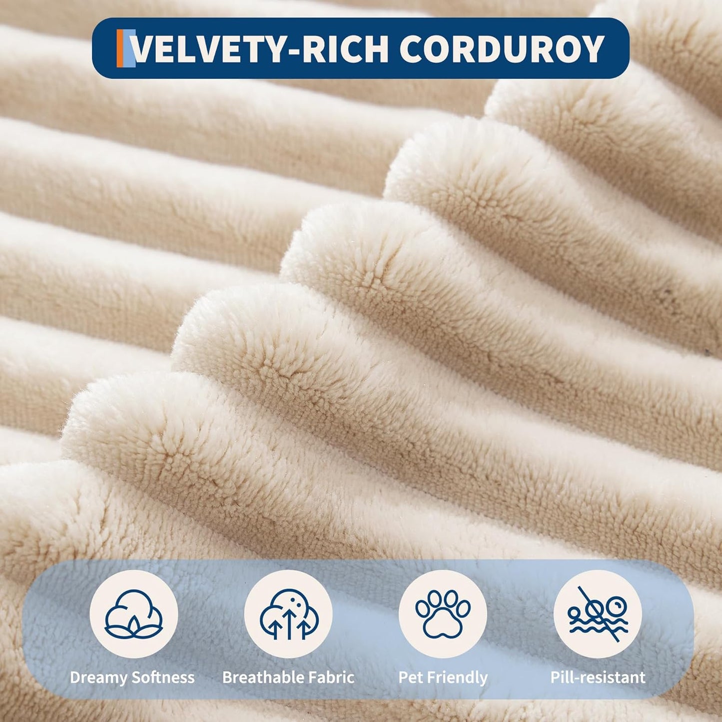 54.3"W Oversized Chaise Lounge Chair Indoor, Boneless Corduroy Sleeper Sofa Bed with 4 Pillows, Armrests, Comfy Fluffy Reading Couch, No Assembly Required Cloud Sofa for Living Room, Bedroom, Office