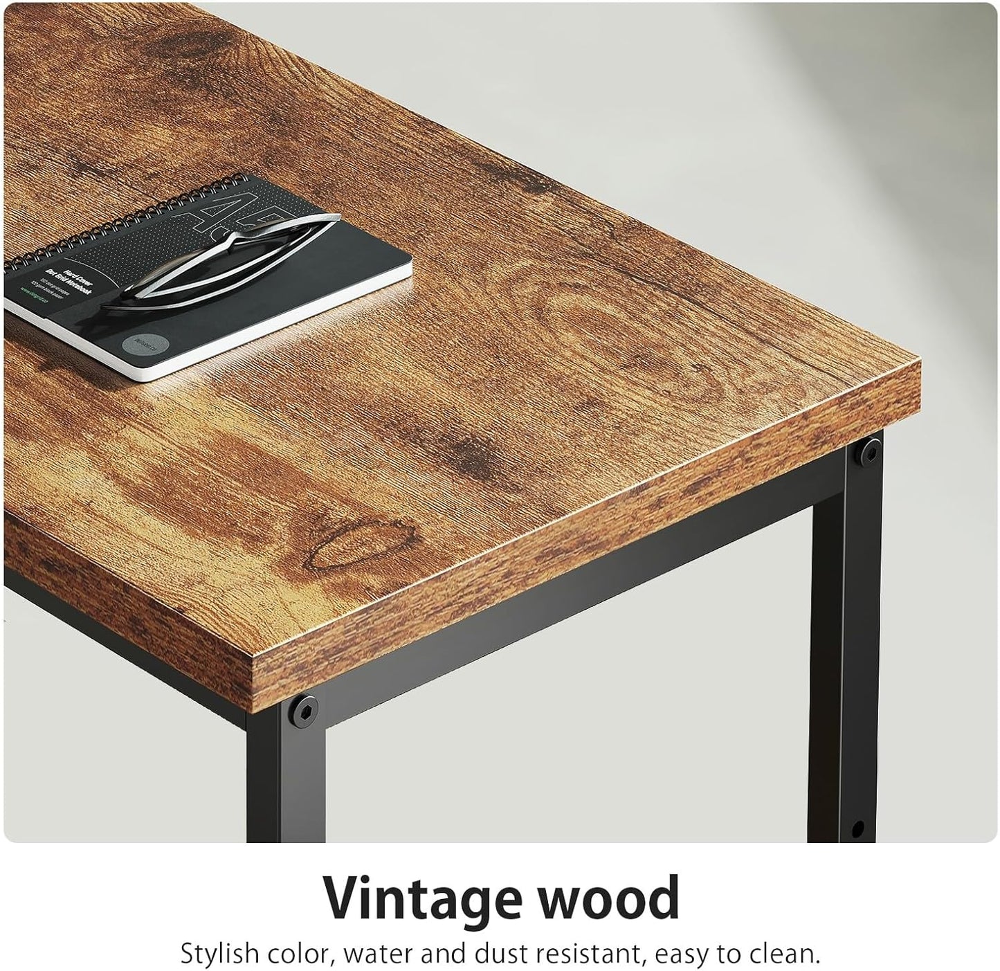 55" Computer Desk with Drawers, Desks for Bedrooms, Writing Desk with Storage, Work Desk for Small Space, Rustic Brown