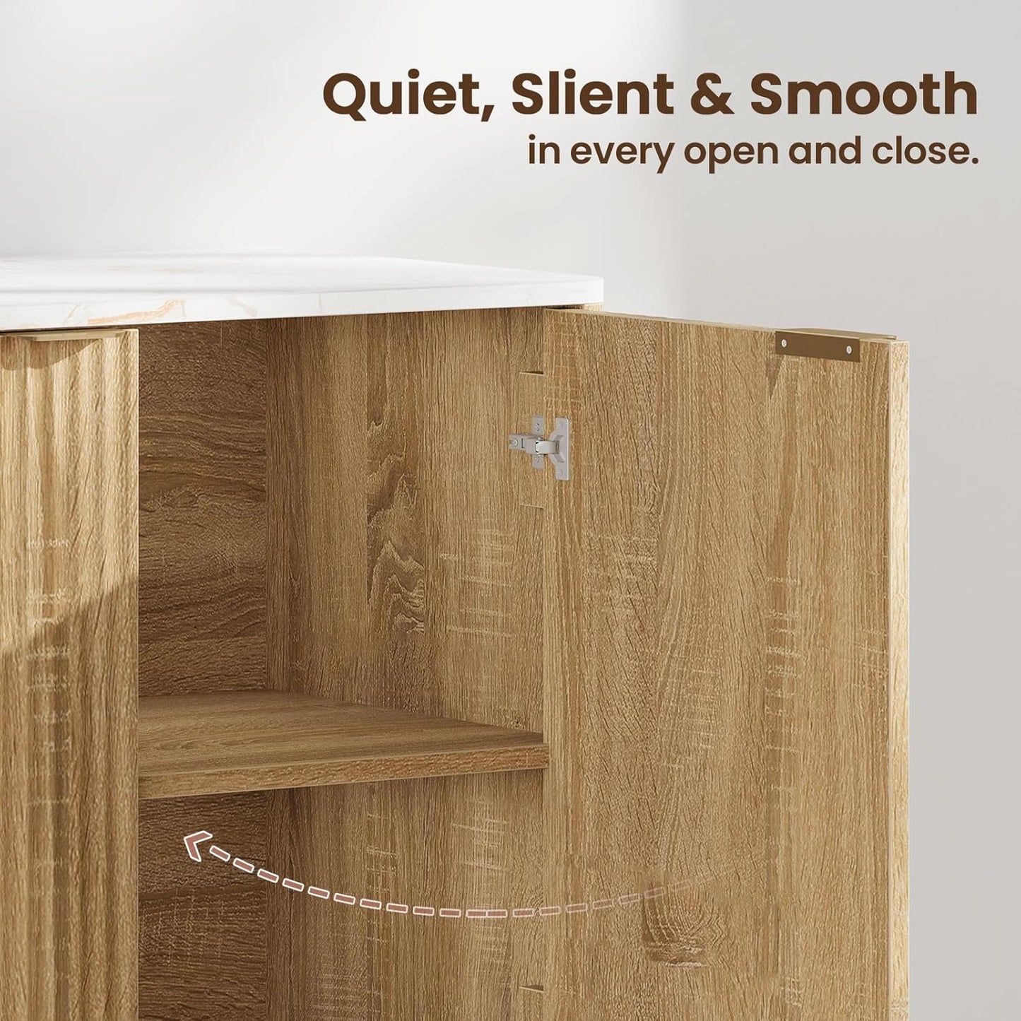 Buffet Cabinet with Storage, Fluted Multifunctional Storage Cabinet with 2 Doors, Sideboard Cabinet with Doors Modern Buffet Table Accent Coffee Bar Console Table,fluted buffet cabinet