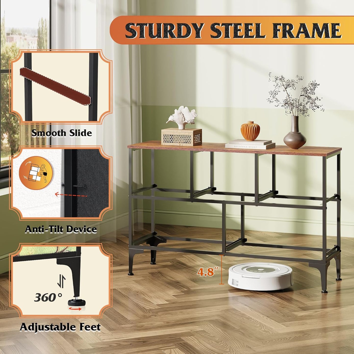 WLIVE Dresser for Bedroom with 5 Drawers, Wide Chest of Drawers, Fabric Dresser, Storage Organizer Unit with Fabric Bins for Closet, Living Room, Hallway, Floral Painted