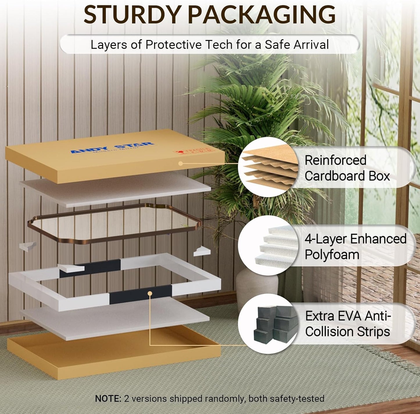 ANDY STAR Rectangle Mirror 30x40 Inch, Brushed Bronze Scalloped Mirror for Bathroom, Rust-Proof Stainless Steel 1" Frame, Antique Scalloped Edge Design Ideal for Home Decor