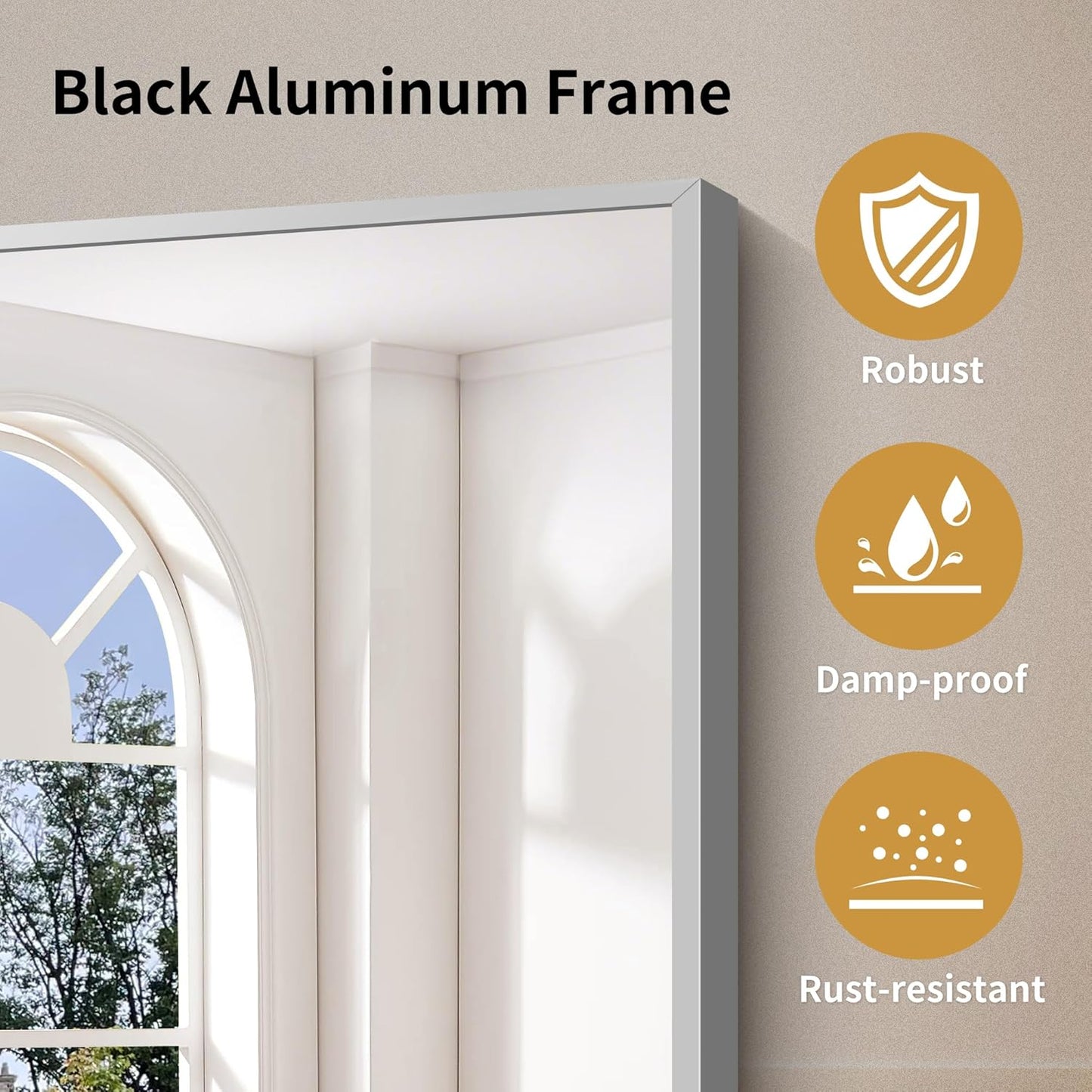 YIROMAN Bathroom Mirror 60"x36", Large Brushed Silver Bathroom Mirror for Over Sink with Aluminum Frame, Rectangular Vanity Mirror with Right Angle, Wall Mirror Hangs Horizontal or Vertical