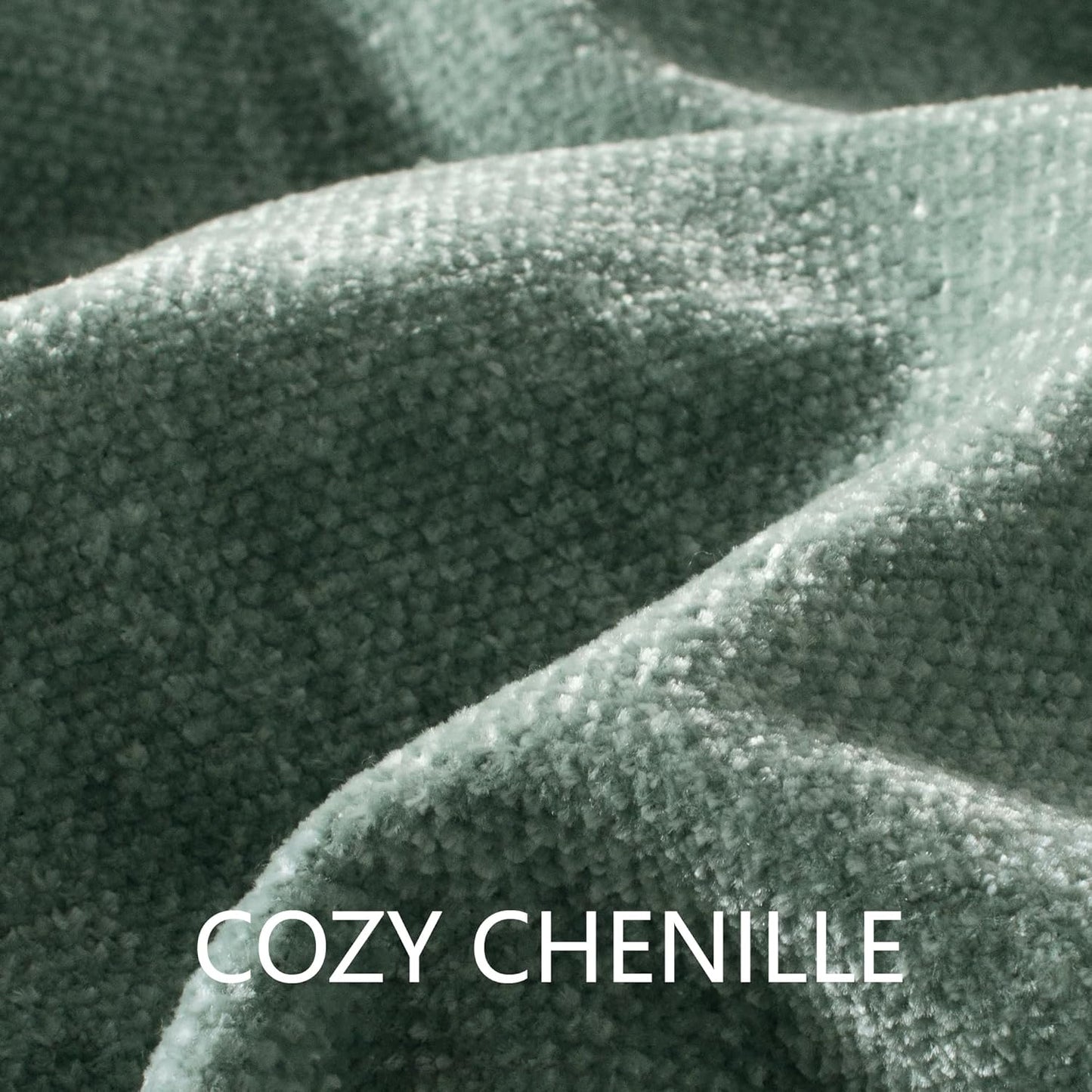 Chenille Throw Blanket for Couch 50"X 60", Soft Cozy Throws with Fringe Tassel for Bed Sofa Chair Cover, Lightweight Knitted Decorative Boho Blankets for Living Room, Sage Green